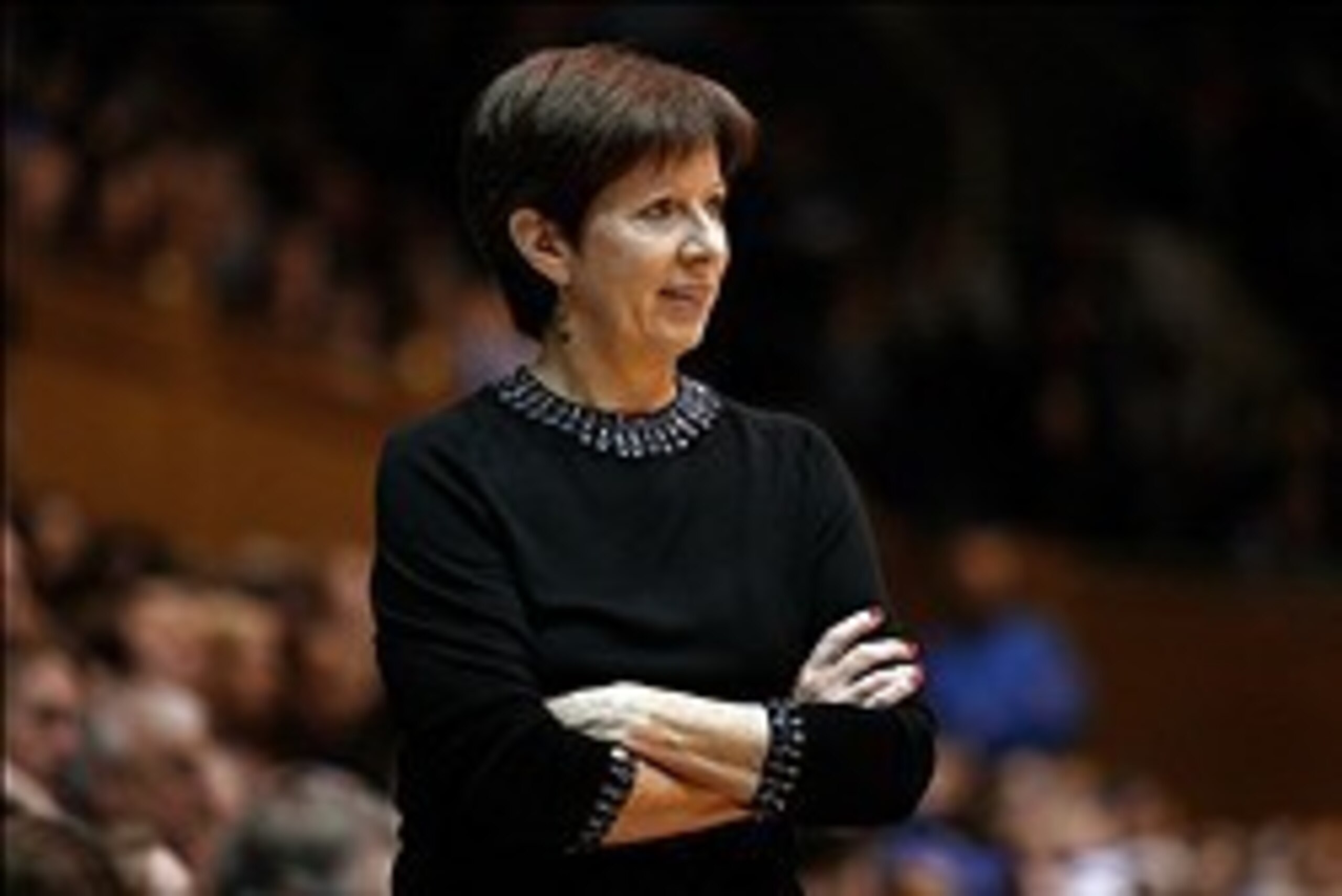 Feb 2, 2014; Durham, NC, USA; Notre Dame Fighting Irish head coach Muffet McGraw watches her team against the Duke Blue Devils at Cameron Indoor Stadium. Mandatory Credit: Mark Dolejs-USA TODAY Sports