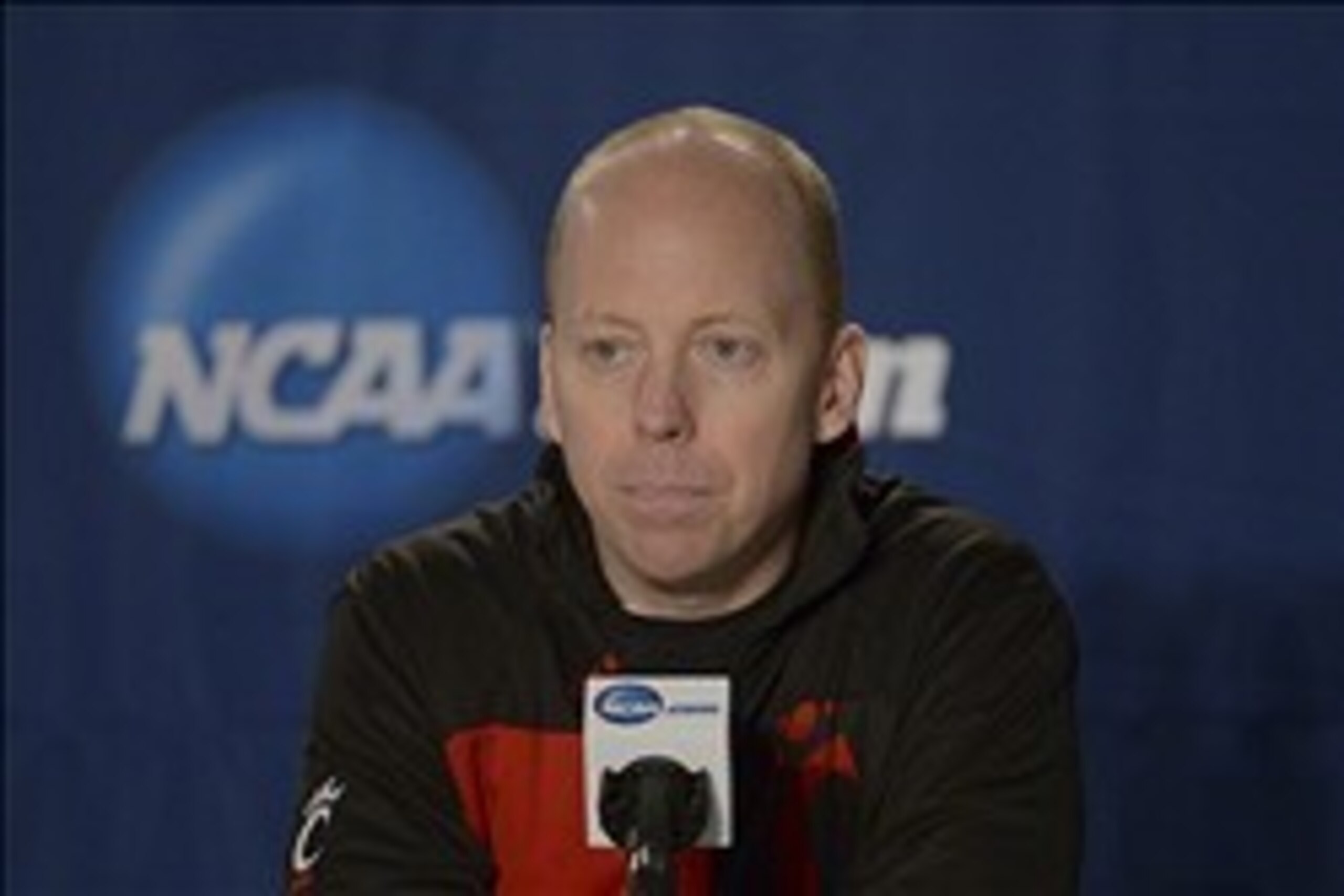 Mar 19, 2014; Spokane, WA, USA; Cincinnati Bearcats head coach Mick Cronin addresses the media in a press conference during practice before the second round of the 2014 NCAA Tournament at Veterans Memorial Arena. Mandatory Credit: Kirby Lee-USA TODAY Spor