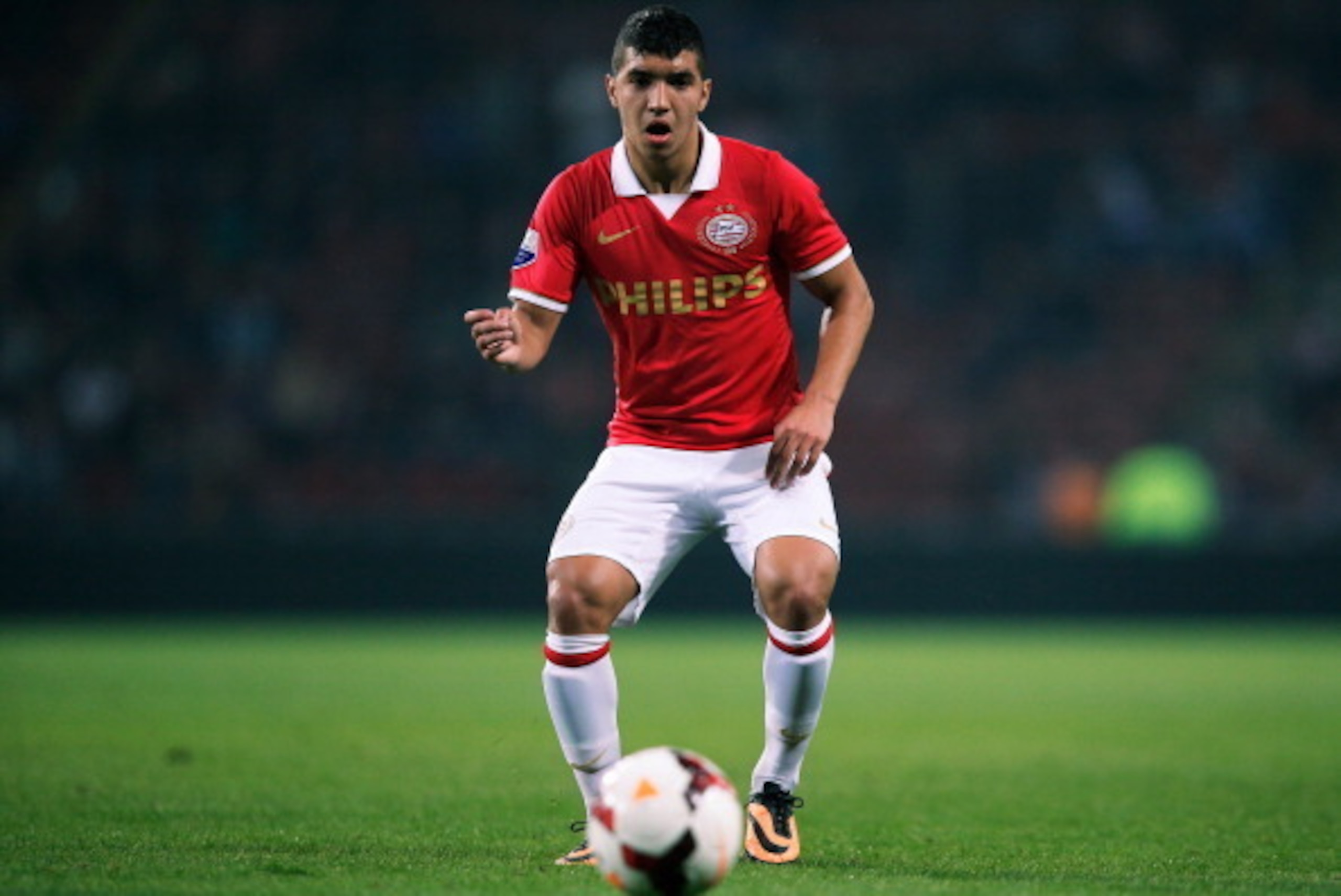EINDHOVEN, NETHERLANDS - SEPTEMBER 25: Zakaria Bakkali of PSV in action during the Dutch Cup match between PSV Eindhoven and SC Stormvogels Telstar at the Philips Stadion on September 25, 2013 in Eindhoven, Netherlands. (Photo by Dean Mouhtaropoulos/Get EINDHOVEN, NETHERLANDS - SEPTEMBER 25: Zakaria Bakkali of PSV in action during the Dutch Cup match between PSV Eindhoven and SC Stormvogels Telstar at the Philips Stadion on September 25, 2013 in Eindhoven, Netherlands. (Photo by Dean Mouhtaropoulos/Get