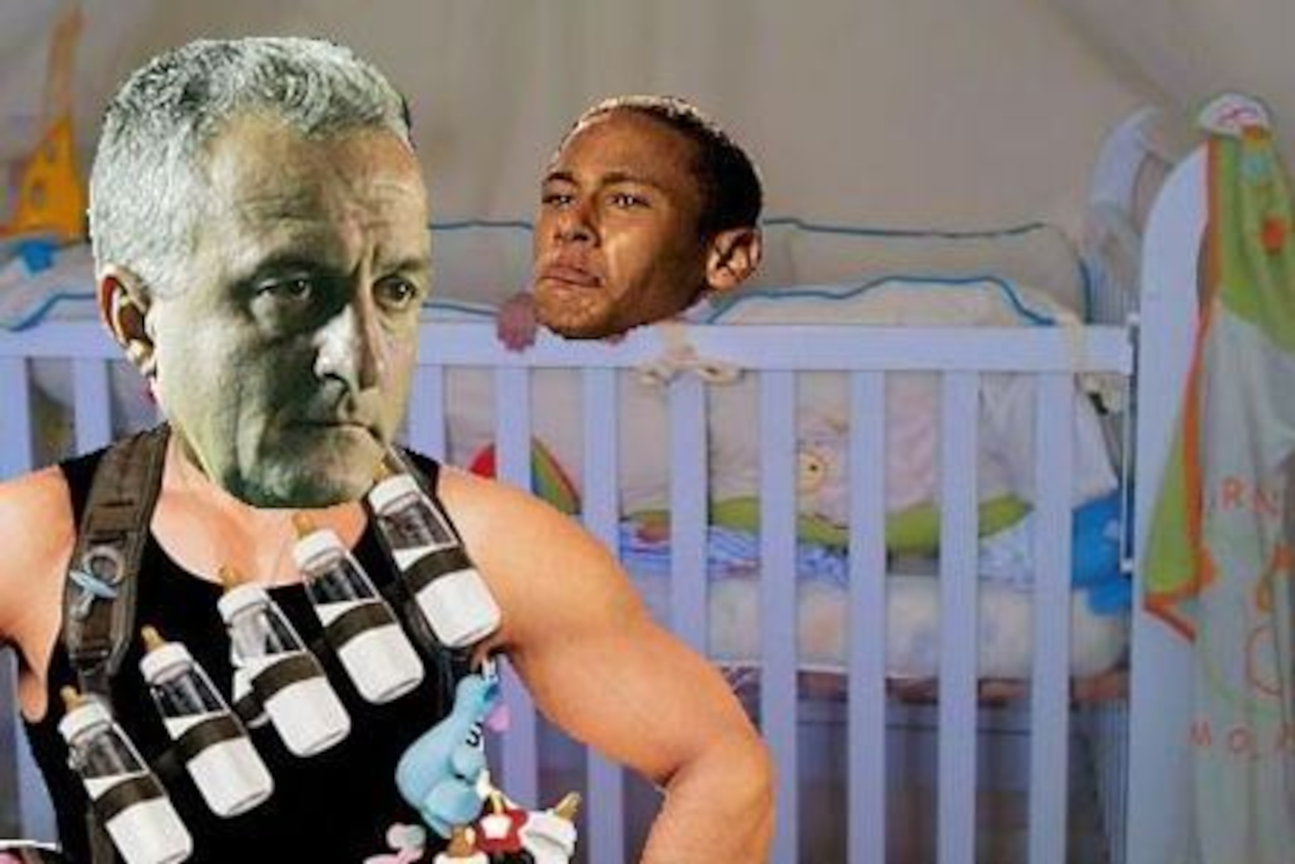 A Globo mock-up likening Neymar to a baby.