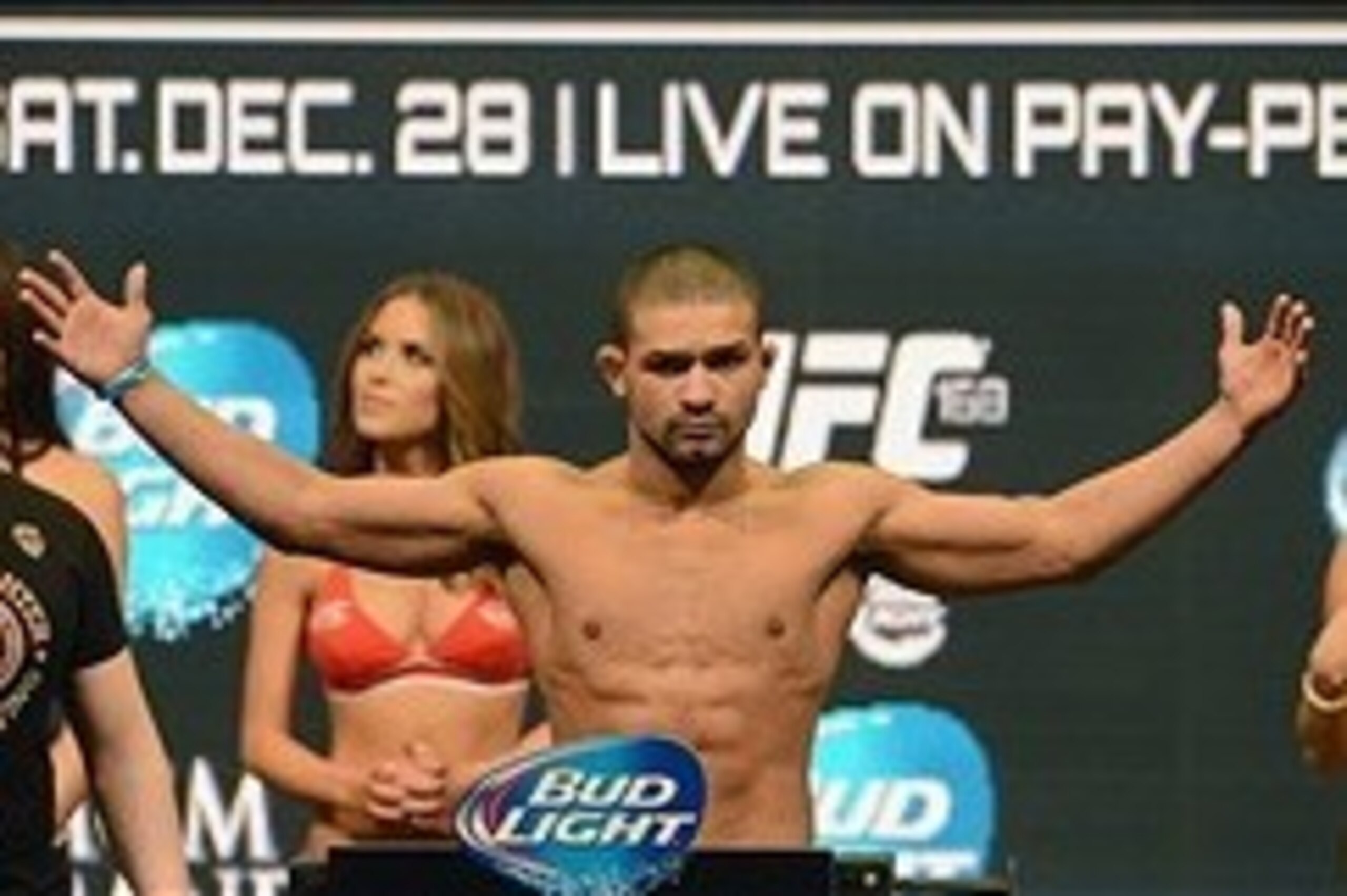 Dec 27, 2013; Las Vegas, NV, USA;   Diego Brandao weighs-in for his UFC Featherweight Bout on December 28 at the MGM Grand Garden Arena. Mandatory Credit: Jayne Kamin-Oncea-USA TODAY Sports