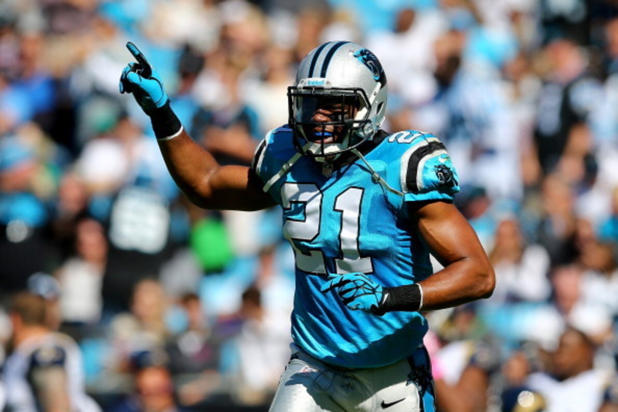CHARLOTTE, NC - OCTOBER 20:  Mike Mitchell #21 of the Carolina Panthers during their game at Bank of America Stadium on October 20, 2013 in Charlotte, North Carolina.  (Photo by Streeter Lecka/Getty Images)