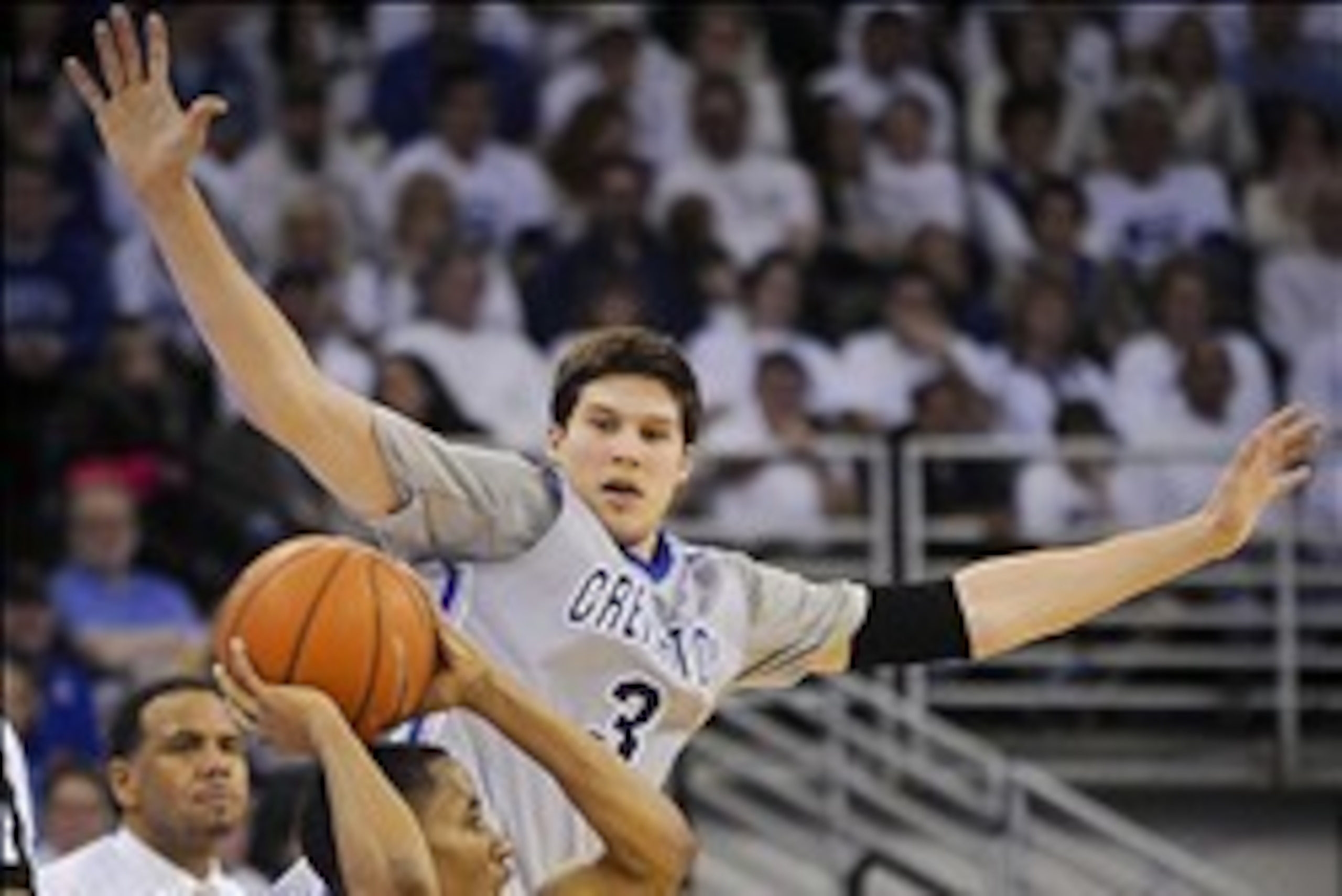 Mar 8, 2014; Omaha, NE, USA; Creighton Bluejays forward Doug McDermott (3) guards Providence Friars guard Bryce Cotton (11) during their NCAA basketball game at the CenturyLink Center. Mandatory Credit: Dave Weaver-USA TODAY Sports