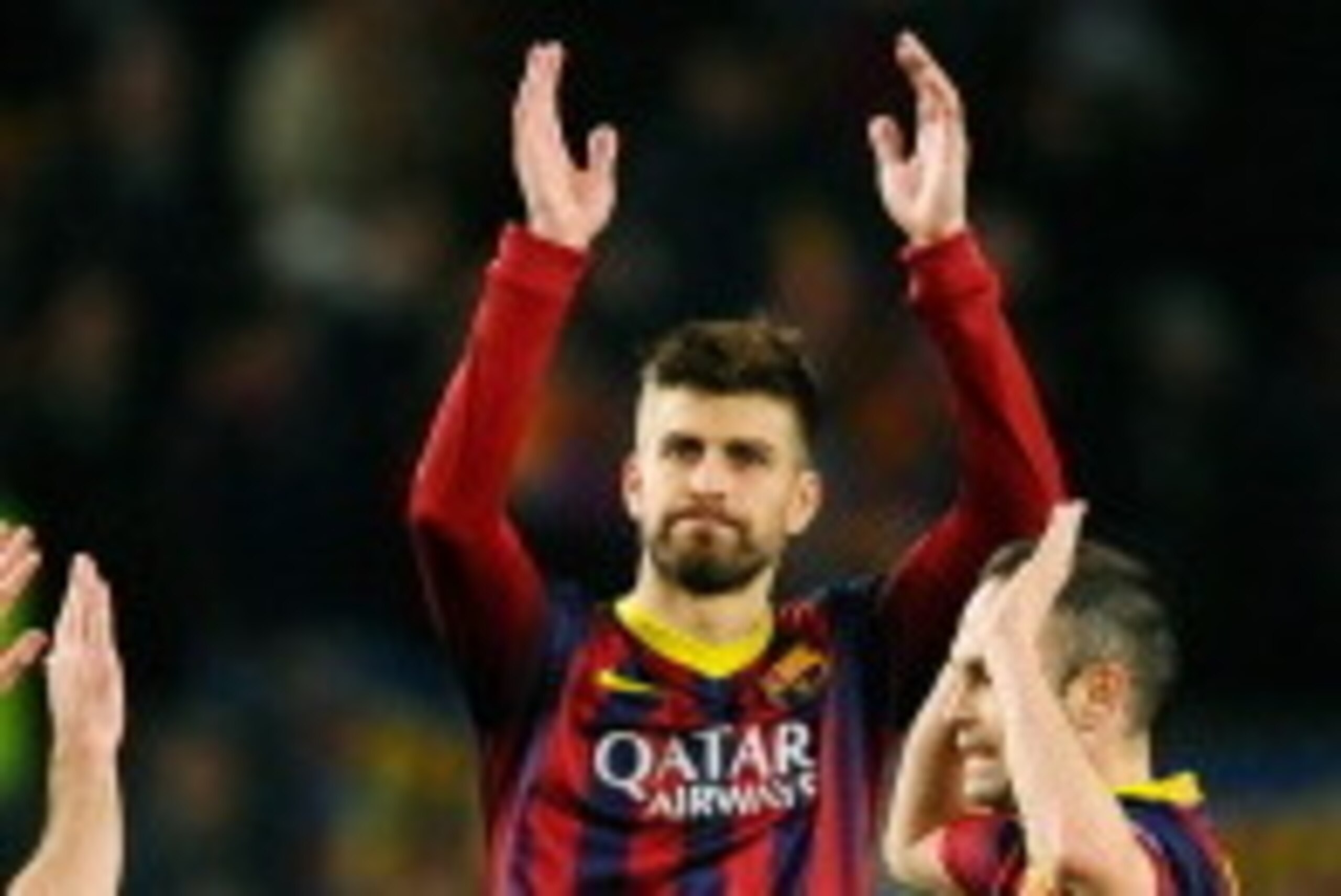 BARCELONA, SPAIN - MARCH 12: (L-R) Lionel Messi, Gerard Pique, Andres Iniesta and Jordi Alba of Barcelona celebrate their team's 2-1 victory during the UEFA Champions League Round of 16, second leg match between FC Barcelona and Manchester City at Camp BARCELONA, SPAIN - MARCH 12: (L-R) Lionel Messi, Gerard Pique, Andres Iniesta and Jordi Alba of Barcelona celebrate their team's 2-1 victory during the UEFA Champions League Round of 16, second leg match between FC Barcelona and Manchester City at Camp