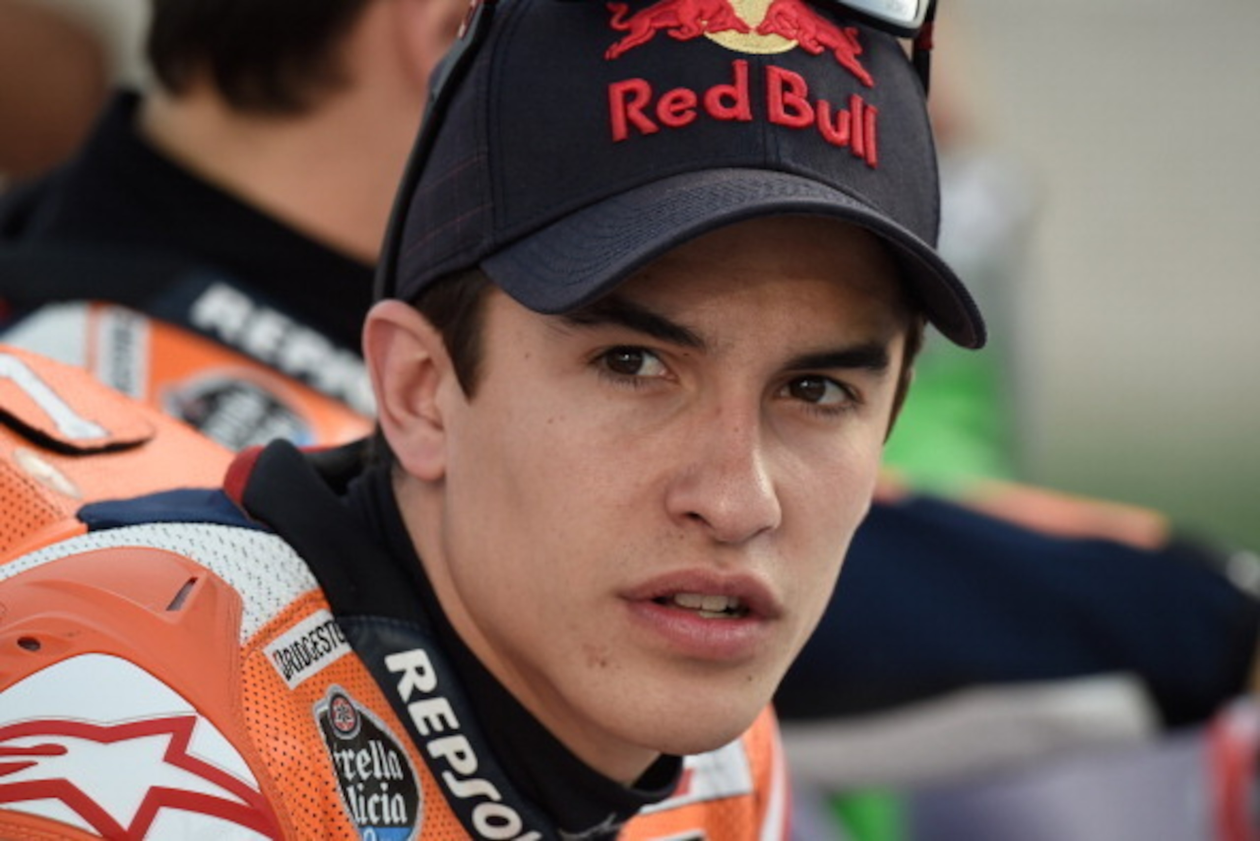 DOHA, QATAR - MARCH 20:Marc Marquez of Spain and Repsol Honda Team poses during the official photo in start line on track during the MotoGp of Qatar - Free Practice at Losail Circuit on March 20, 2014 in Doha, Qatar. (Photo by Mirco Lazzari gp/Getty Imag DOHA, QATAR - MARCH 20:Marc Marquez of Spain and Repsol Honda Team poses during the official photo in start line on track during the MotoGp of Qatar - Free Practice at Losail Circuit on March 20, 2014 in Doha, Qatar. (Photo by Mirco Lazzari gp/Getty Imag