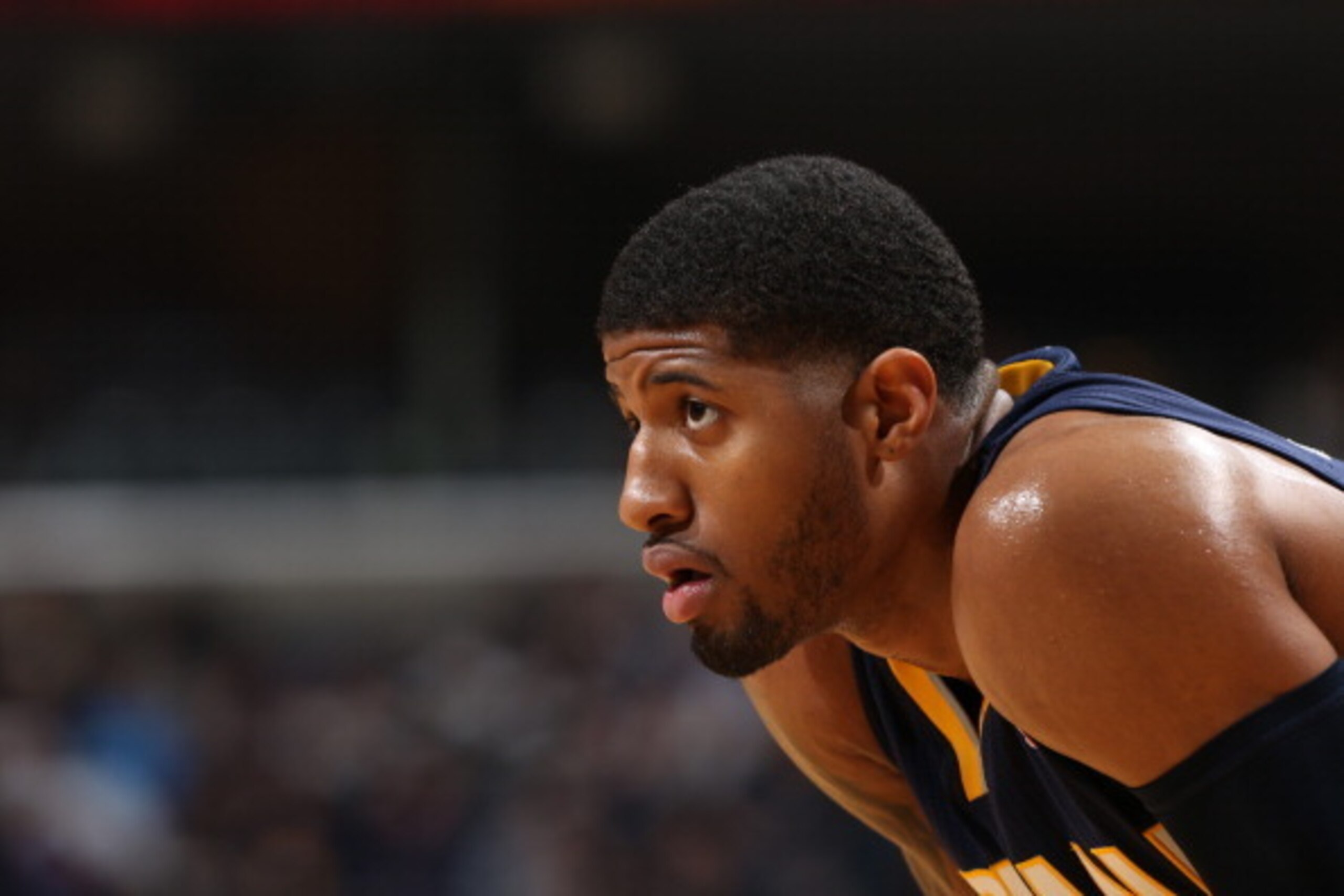 MEMPHIS, TN - MARCH 22: Paul George #24 of the Indiana Pacers during a game against the Memphis Grizzlies on March 22, 2014 at FedExForum in Memphis, Tennessee. NOTE TO USER: User expressly acknowledges and agrees that, by downloading and or using this ph