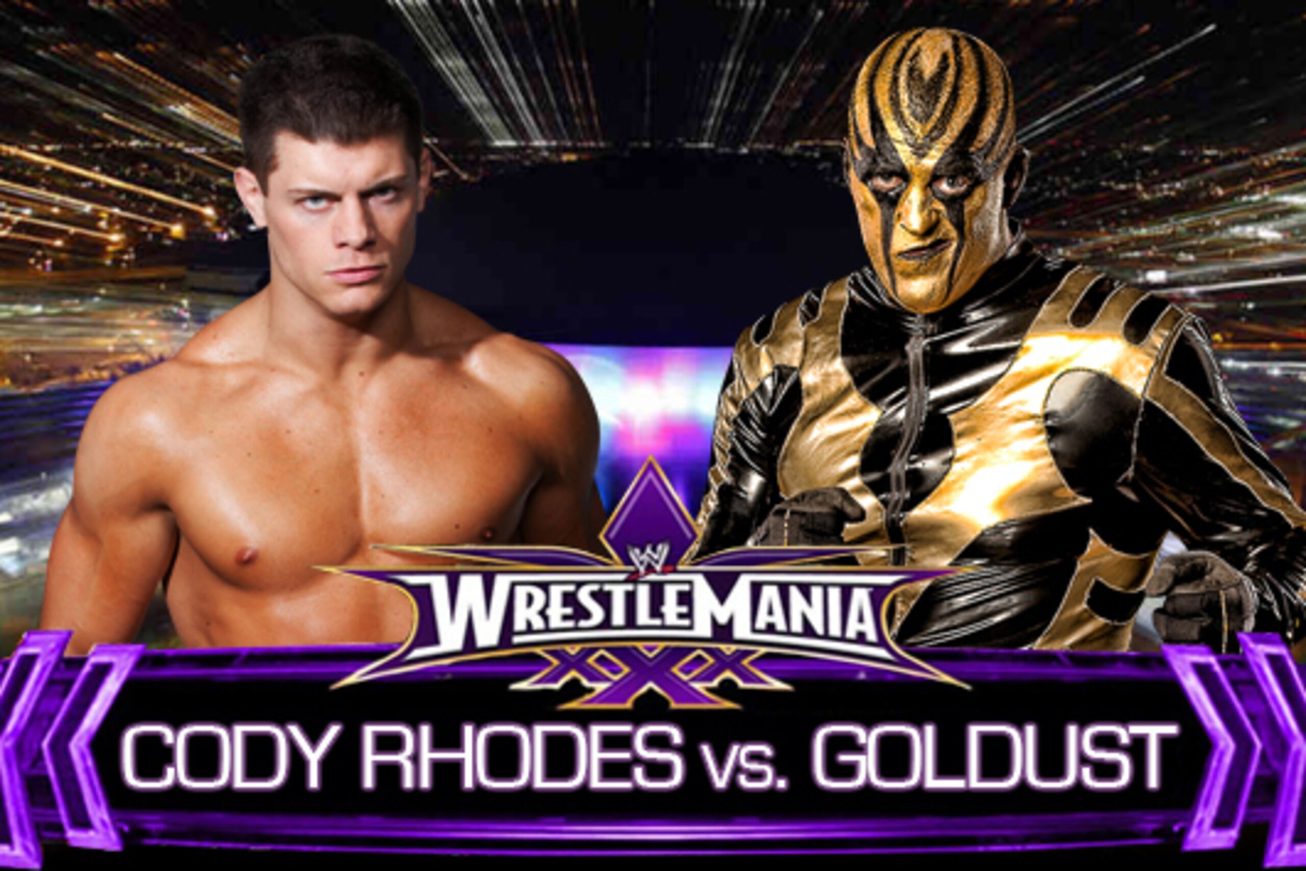 A fan-made poster for Cody Rhodes vs. Goldust at WrestleMania 30.
