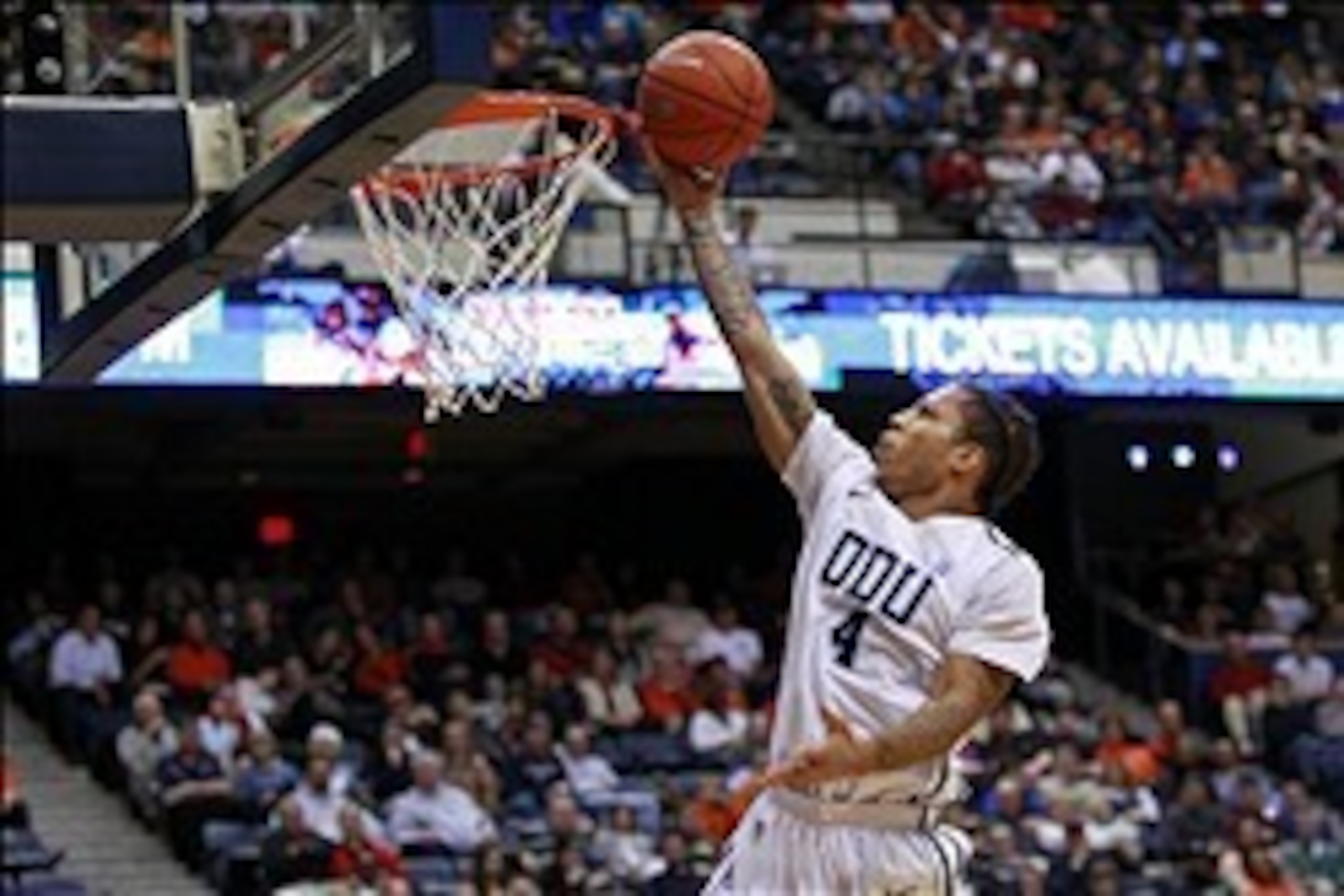 December 22, 2012; Richmond, VA USA; Old Dominion Monarchs guard Dimitri Batten (4) shoots the ball against the Virginia Cavaliers in the first half of the Governor's Holiday Hoops Classic at the Richmond Coliseum. Mandatory Credit: Geoff Burke-USA TODAY 