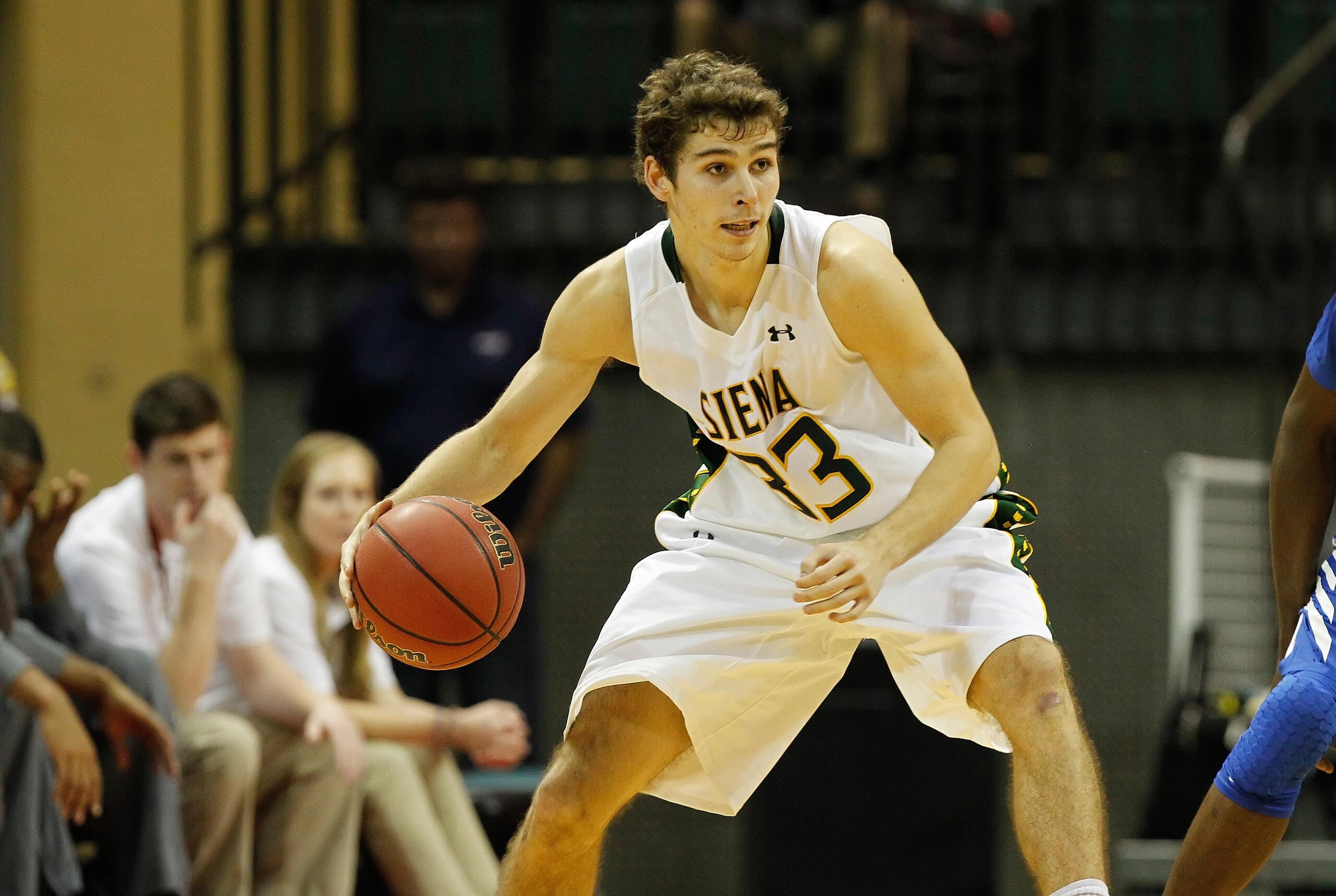 Nov 28, 2013; Orlando, FL, USA; Siena Saints guard Rob Poole (33) against the Memphis Tigers during the second half at ESPN Wide World of Sports. Memphis Tigers defeated the Siena Saints 87-60. Mandatory Credit: Kim Klement-USA TODAY Sports