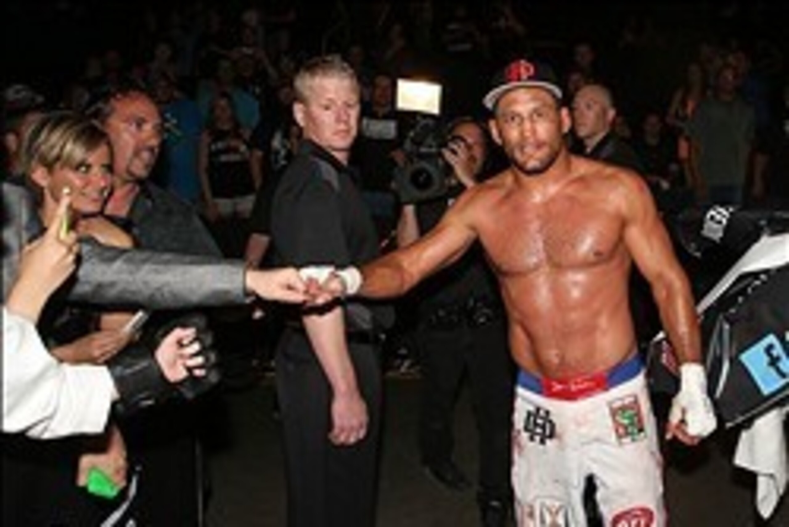 Jun 15, 2013; Winnipeg, MB, Canada; Dan Henderson after his split-decision loss to Rashad Evans (not pictured) during their Light Heavyweight bout at UFC 161 at MTS Centre. Mandatory Credit: Tom Szczerbowski-USA TODAY Sports