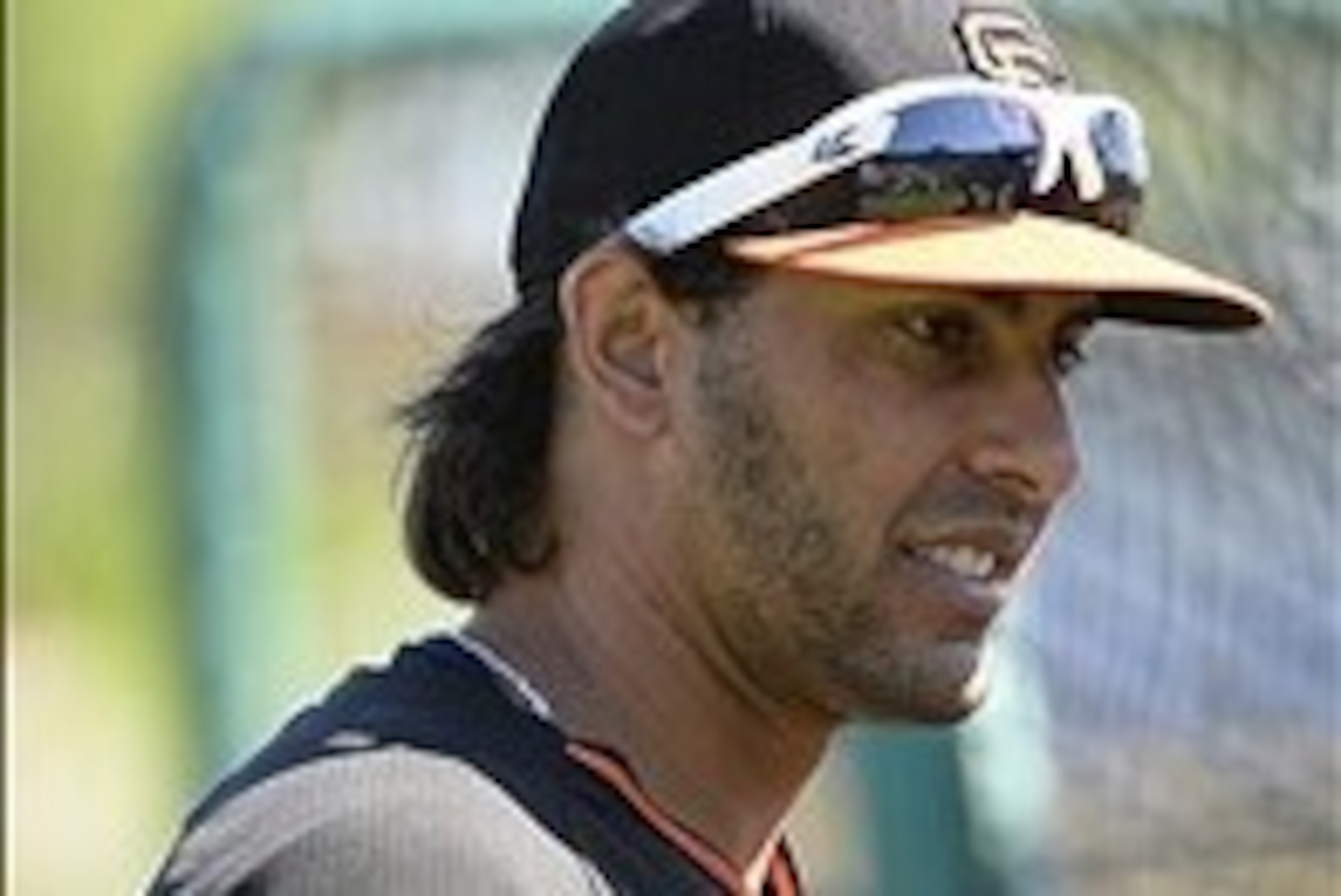 Mar 12, 2014; Scottsdale, AZ, USA; San Francisco Giants left fielder Mike Morse (38) during batting practice prior to the game against the Chicago White Sox at Scottsdale Stadium. Mandatory Credit: Christopher Hanewinckel-USA TODAY Sports