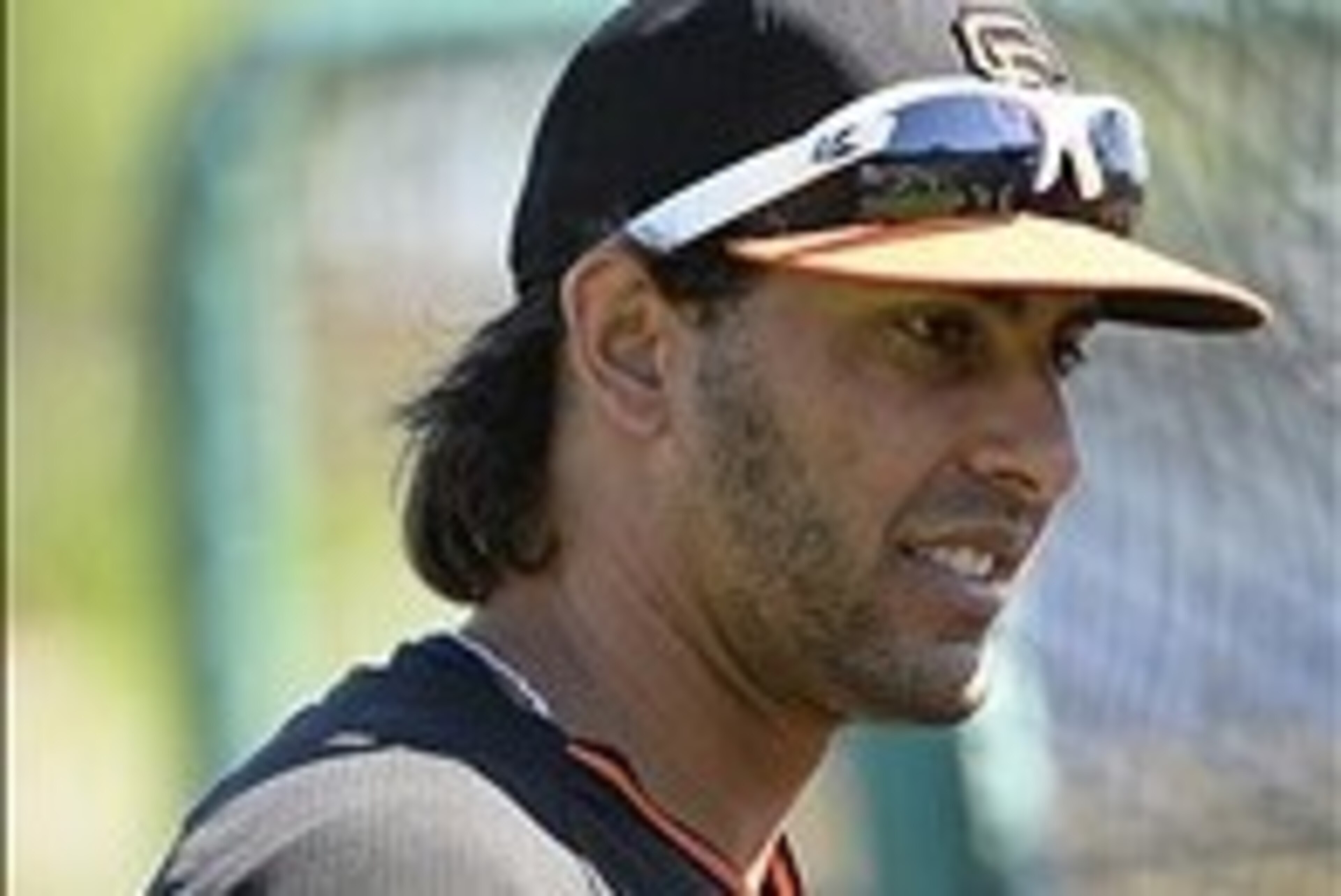 Mar 12, 2014; Scottsdale, AZ, USA; San Francisco Giants left fielder Mike Morse (38) during batting practice prior to the game against the Chicago White Sox at Scottsdale Stadium. Mandatory Credit: Christopher Hanewinckel-USA TODAY Sports