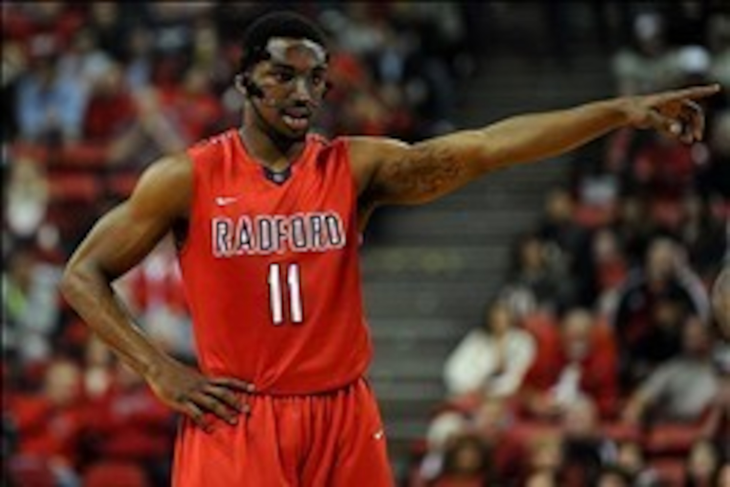 Dec 18, 2013; Las Vegas, NV, USA; Radford Highlanders guard Ya Ya Anderson directs a teammate during an NCAA men's basketball game against the UNLV Runnin' Rebels at Thomas & Mack Center. Mandatory Credit: Stephen R. Sylvanie-USA TODAY Sports