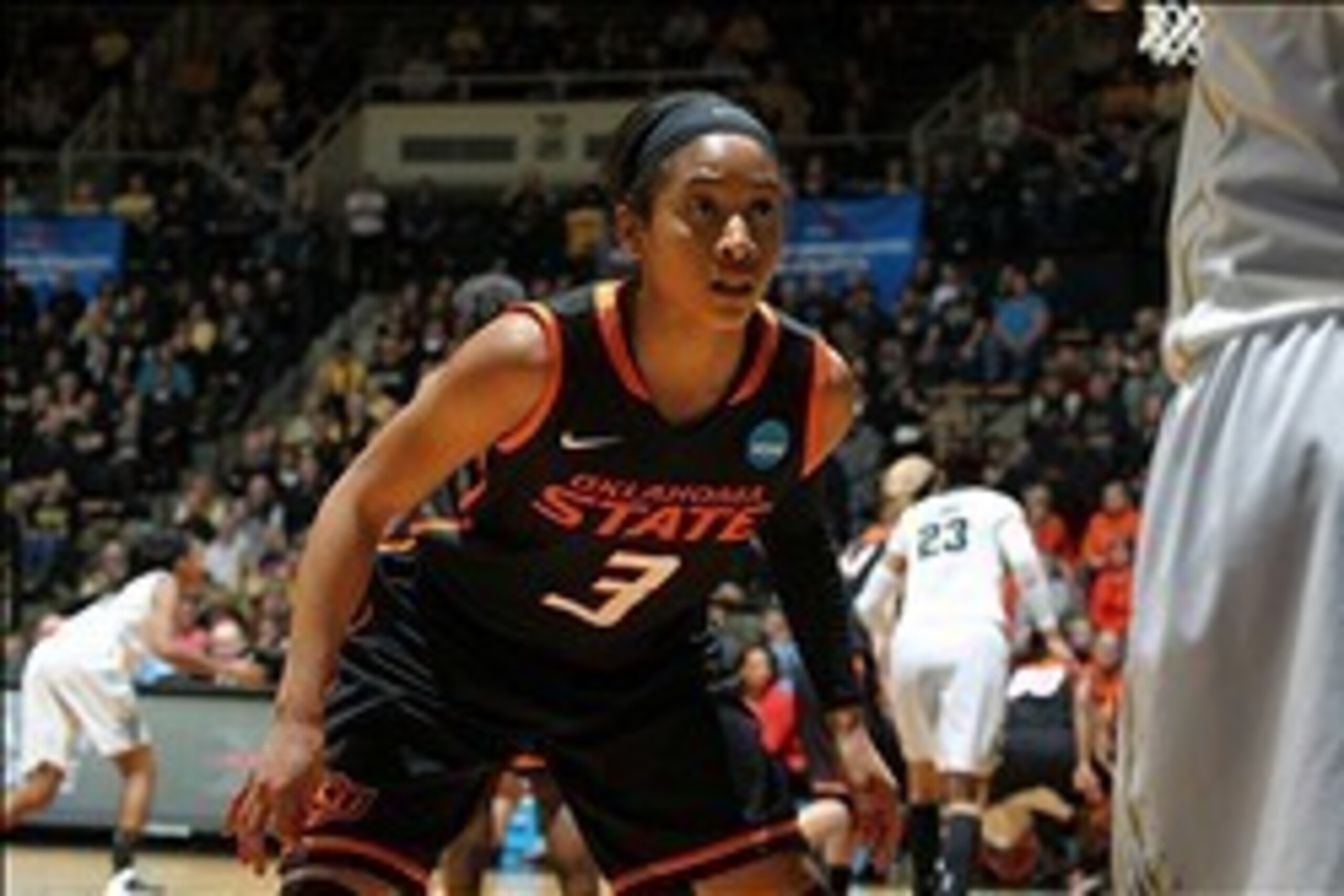 Mar 24, 2014; West Lafayette, IN, USA; Oklahoma State Cowgirls guard Tiffany Bias (3) plays defense against the Purdue Boilermakers in the first half of a women's college basketball game in the second round of the NCAA Tournament at Mackey Arena. Mandator