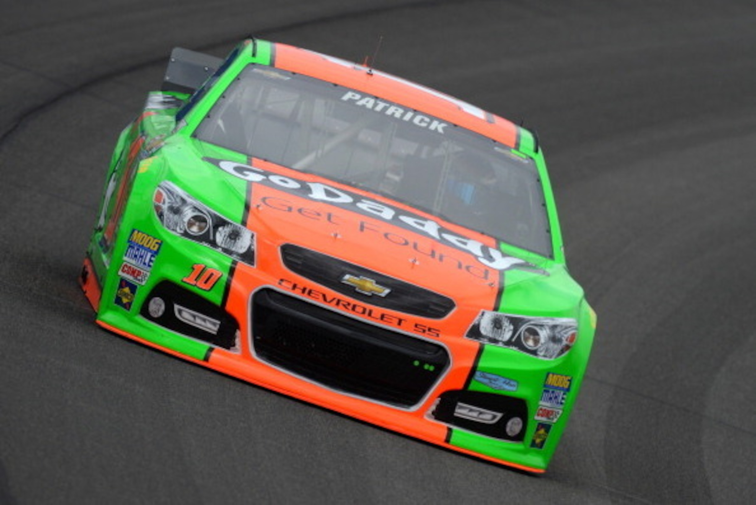 FONTANA, CA - MARCH 22:  Danica Patrick, driver of the #10 GoDaddy.com / Get Found Chevrolet, drives during practice for the NASCAR Sprint Cup Series Auto Club 400 at Auto Club Speedway on March 22, 2014 in Fontana, California.  (Photo by Robert Laberge/G