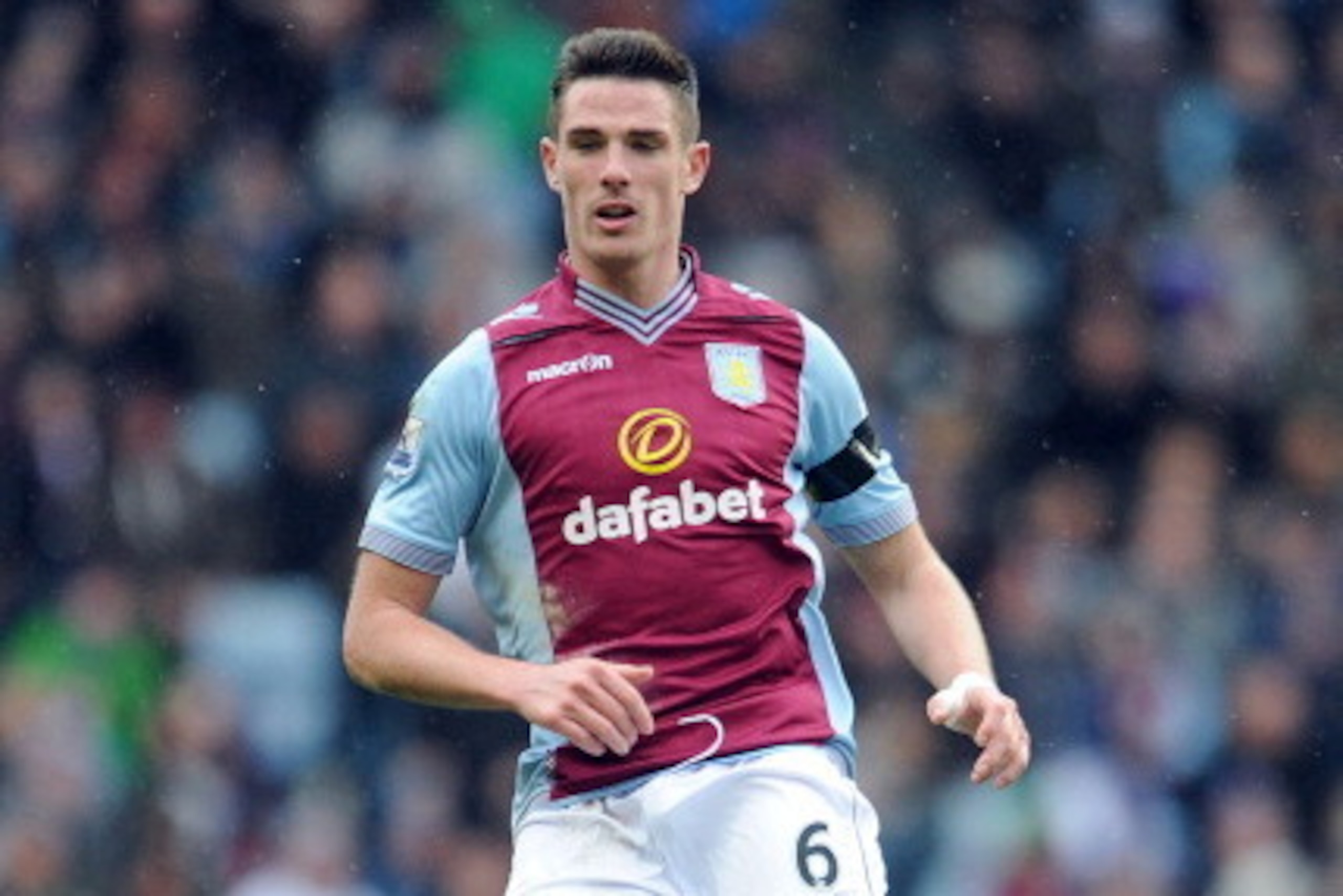 BIRMINGHAM, ENGLAND - FEBRUARY 8:  Ciaran Clark of Aston Villa in action during the Barclays Premier League match between Aston Villa and West Ham United at Villa Park on February 8, 2014 in Birmingham, England. (Photo by Clint Hughes/Getty Images)