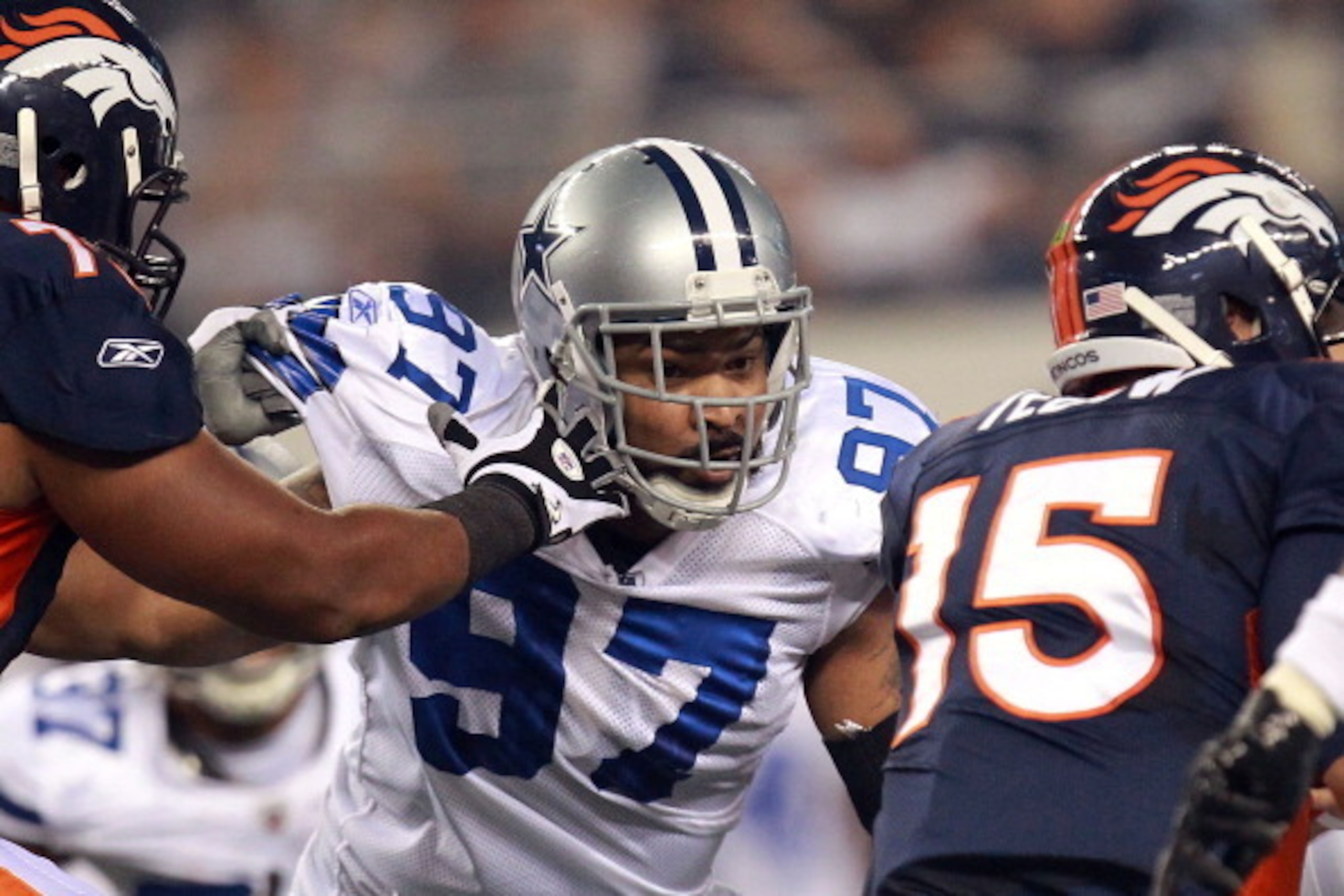 ARLINGTON, TX - AUGUST 11:  Jason Hatcher #97 of the Dallas Cowboys at Cowboys Stadium on August 11, 2011 in Arlington, Texas.  (Photo by Ronald Martinez/Getty Images)