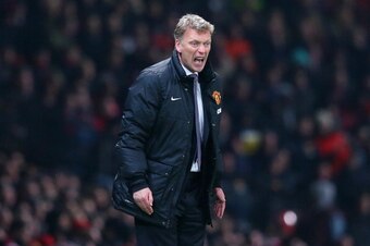 MANCHESTER, ENGLAND - MARCH 25:  Manchester United Manager David Moyes reacts during the Barclays Premier League match between Manchester United and Manchester City at Old Trafford on March 25, 2014 in Manchester, England.  (Photo by Alex Livesey/Getty Im