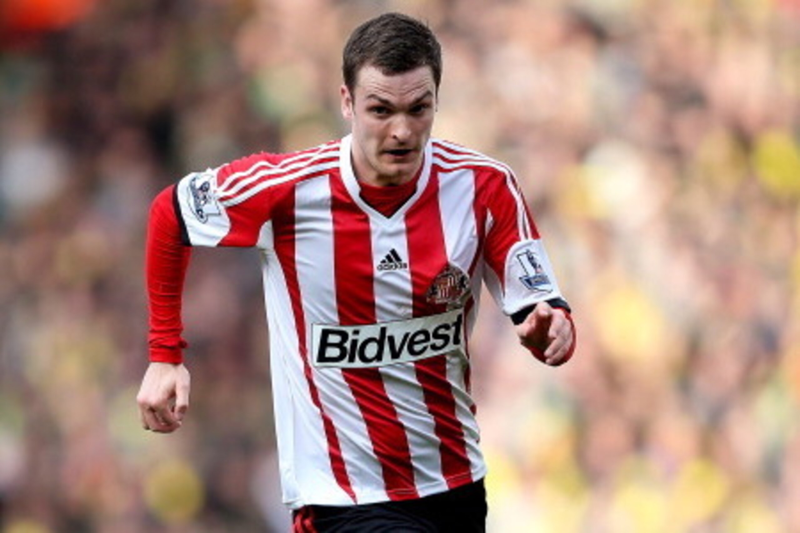 NORWICH, ENGLAND - MARCH 22:  Adam Johnson of Sunderland during the Barclays Premier League match between Norwich City and Sunderland at Carrow Road on March 22, 2014 in Norwich, England.  (Photo by Scott Heavey/Getty Images)