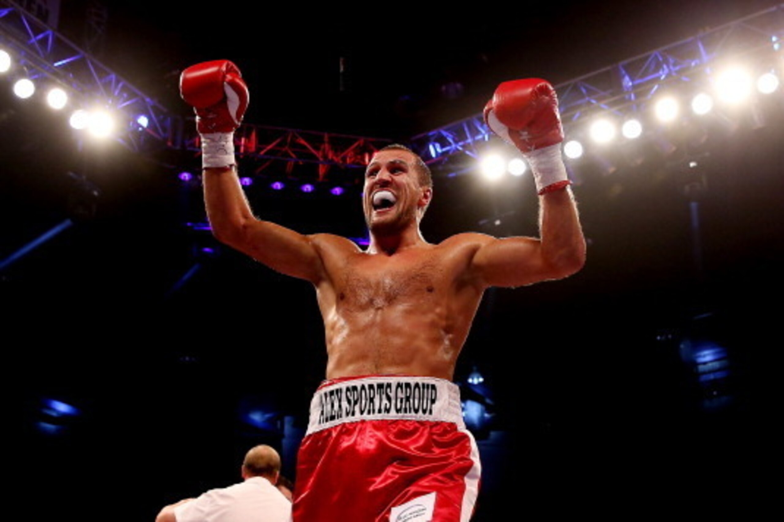 CARDIFF, WALES - AUGUST 17: Sergey Kovalev celebrates his victory over Nathan Cleverly during the WBO World Light-Heavyweight Championship bout at Motorpoint Arena on August 17, 2013 in Cardiff, Wales. (Photo by Scott Heavey/Getty Images) CARDIFF, WALES - AUGUST 17: Sergey Kovalev celebrates his victory over Nathan Cleverly during the WBO World Light-Heavyweight Championship bout at Motorpoint Arena on August 17, 2013 in Cardiff, Wales. (Photo by Scott Heavey/Getty Images)