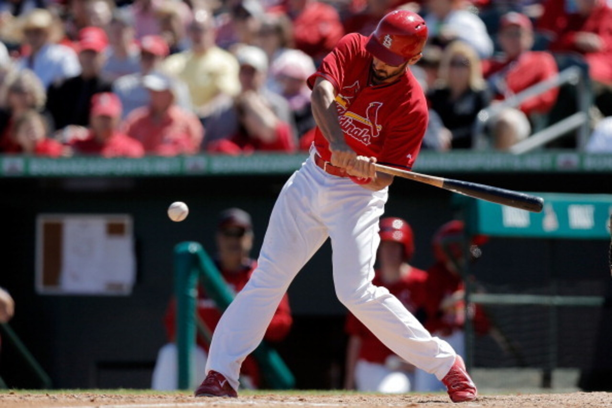 JUPITER, FL - MARCH 13: Matt Carpenter #13 of the St. Louis Cardinals swings at a pitch in the sixth inning of a game against the Atlanta Braves at Roger Dean Stadium on March 13, 2014 in Jupiter, Florida. (Photo by Stacy Revere/Getty Images) JUPITER, FL - MARCH 13: Matt Carpenter #13 of the St. Louis Cardinals swings at a pitch in the sixth inning of a game against the Atlanta Braves at Roger Dean Stadium on March 13, 2014 in Jupiter, Florida. (Photo by Stacy Revere/Getty Images)
