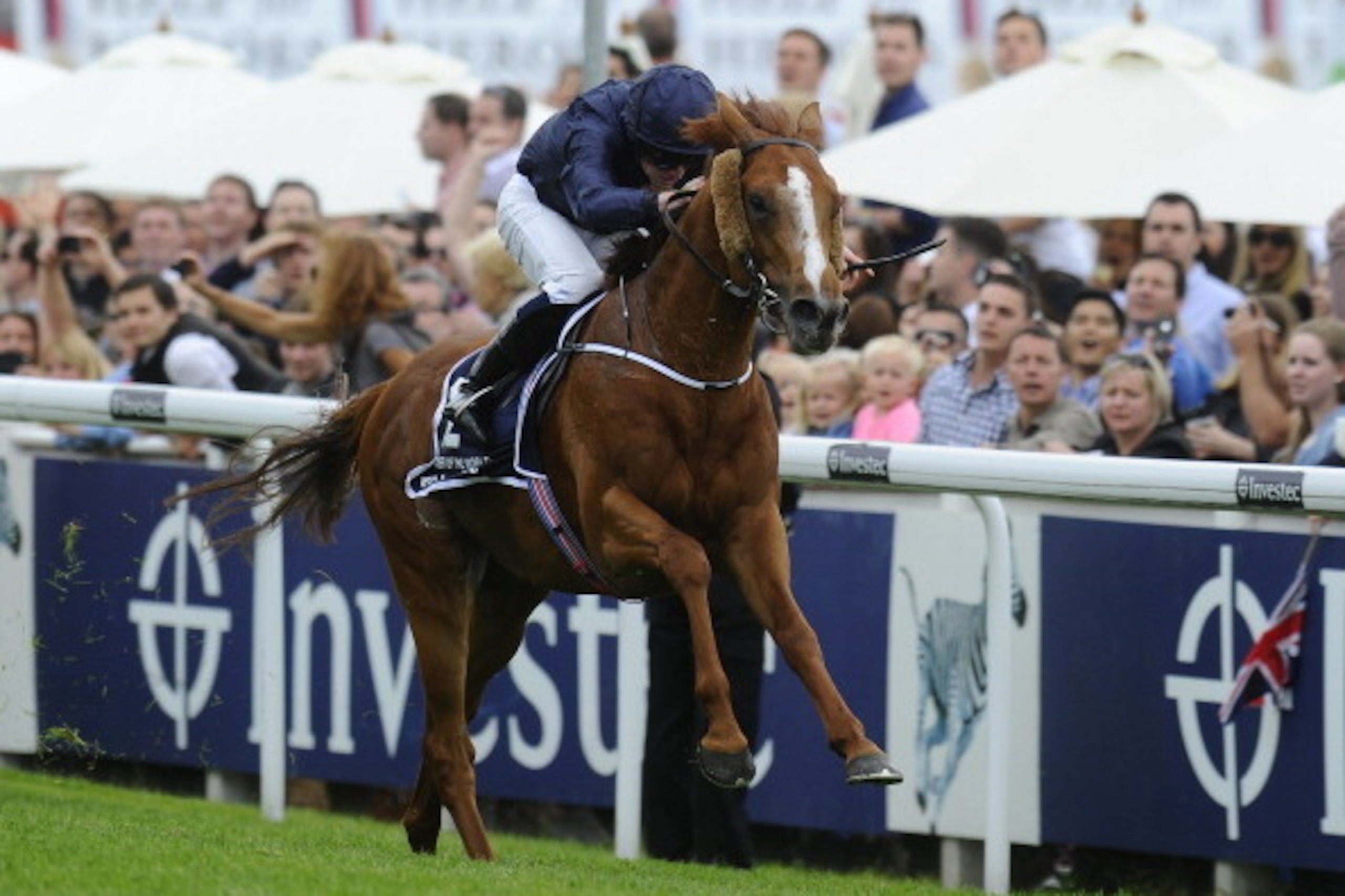 EPSOM, ENGLAND - JUNE 01:  Ryan Moore riding Ruler Of The World win The Investec Derby at Epsom racecourse on June 01, 2013 in Epsom, England. (Photo by Alan Crowhurst/Getty Images)