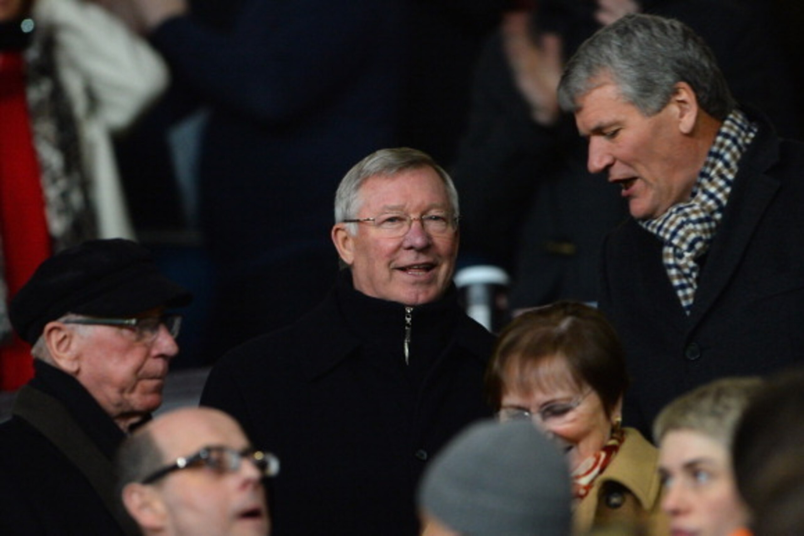 MANCHESTER, ENGLAND - JANUARY 28:  Ex-United Manager Sir Alex Ferguson looks on from the stands prior to the Barclays Premier League match between Manchester United and Cardiff City at Old Trafford on January 28, 2014 in Manchester, England.  (Photo by Mi