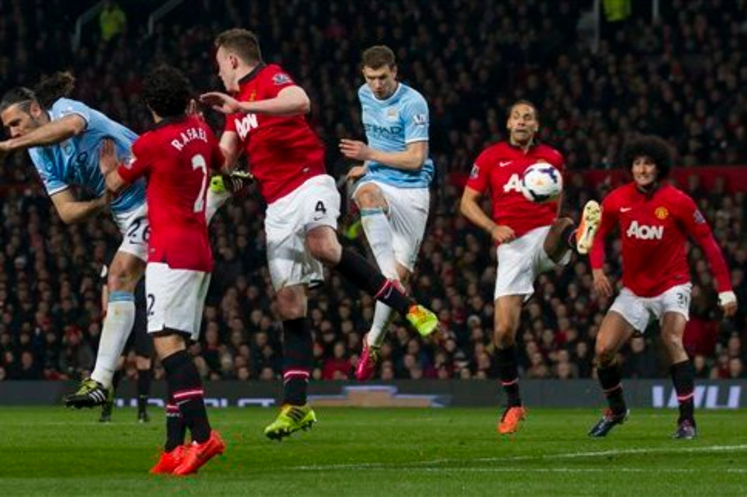 Edn Dzeko showed his quality in front of goal in the Manchester derby. Edn Dzeko showed his quality in front of goal in the Manchester derby.