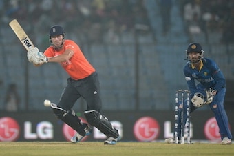 CHITTAGONG, BANGLADESH - MARCH 27:  Alex Hales of England bats during the ICC World Twenty20 Bangladesh 2014 Group 1 match between England and Sri Lanka at Zahur Ahmed Chowdhury Stadium on March 27, 2014 in Chittagong, Bangladesh.  (Photo by Gareth Copley