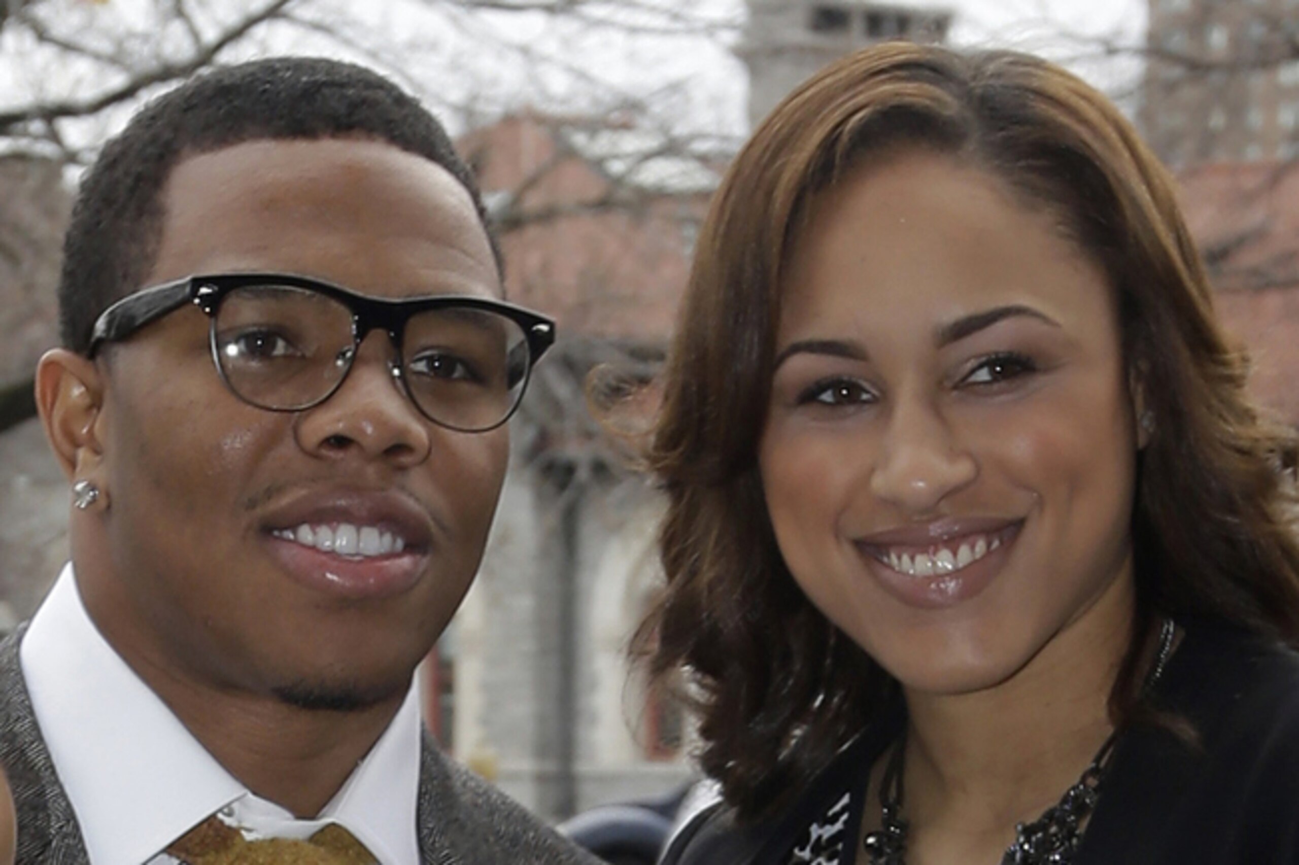 Ray Rice and his fiancee Janay Palmer.