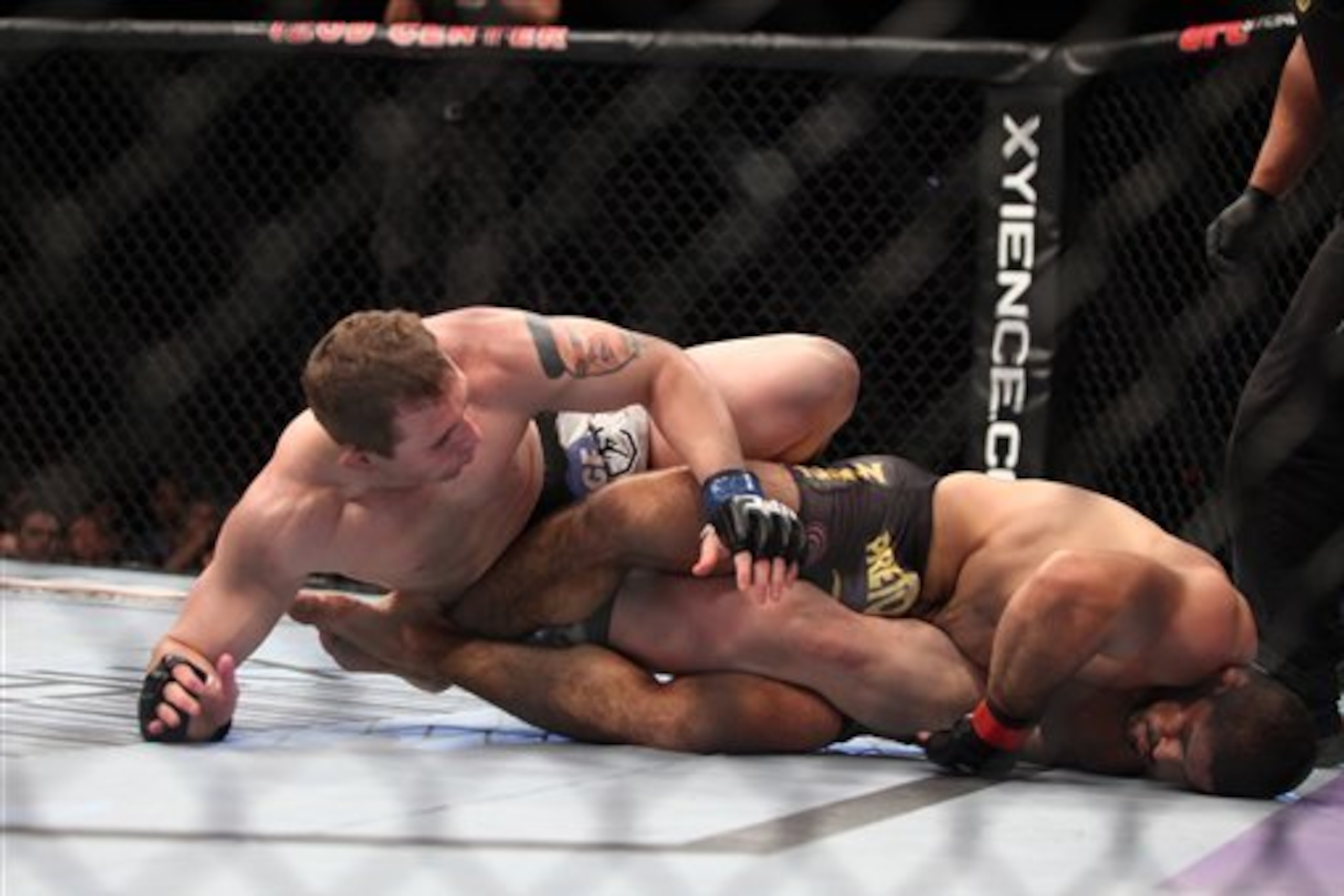 Rousimar Palhares looks for a leg lock against Alan Belcher at UFC on Fox 3.