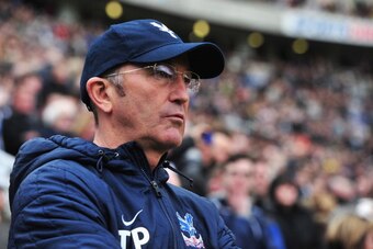 NEWCASTLE UPON TYNE, ENGLAND - MARCH 22:  Manager Tony Pulis of Crystal Palace looks on during the Barclays Premier League match between Newcastle United and Crystal Palace at St James' Park on March 22, 2014 in Newcastle upon Tyne, England.  (Photo by Ma