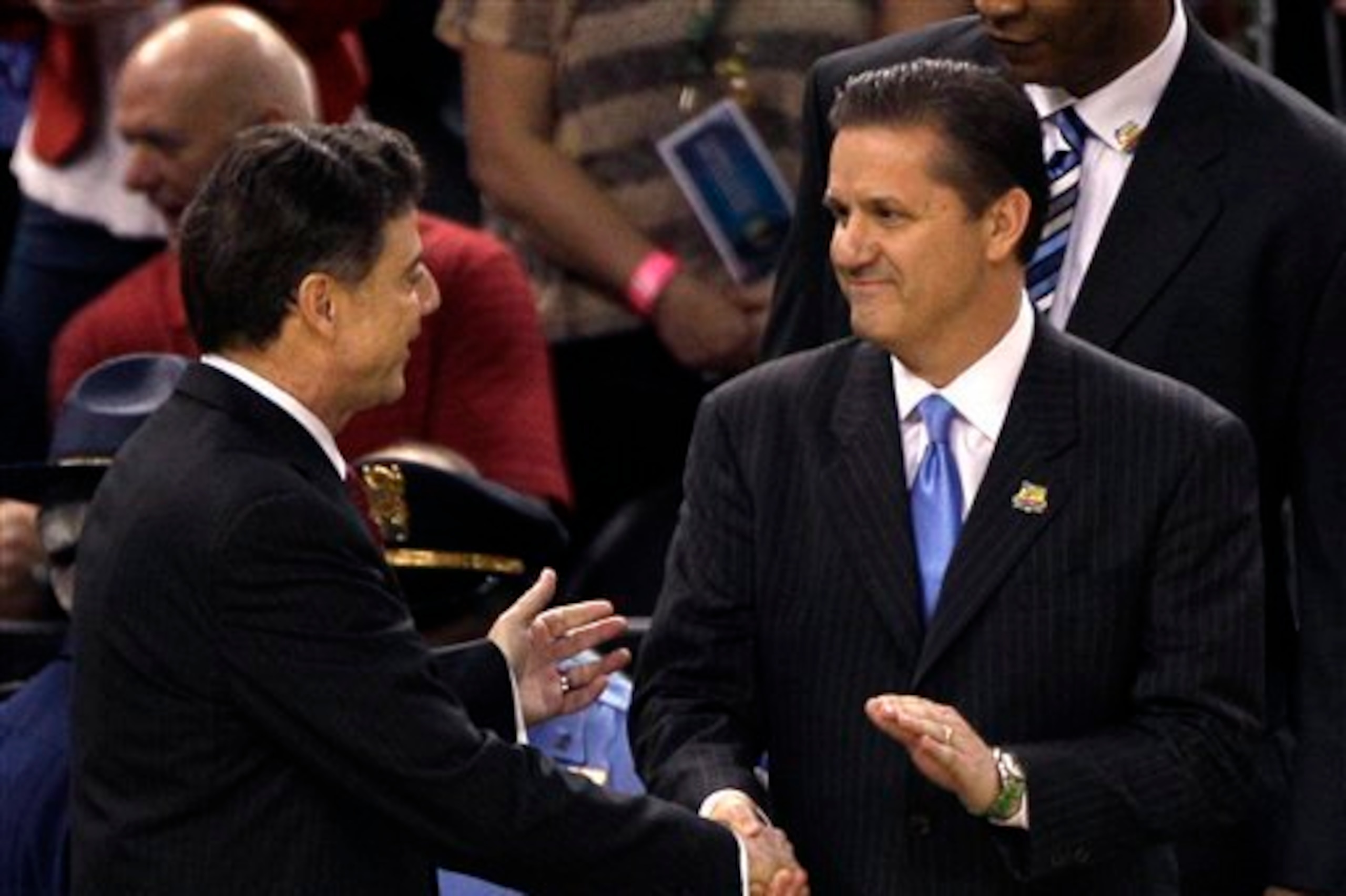 Louisville head coach Rick Pitino (left) and Kentucky head coach John Calipari.