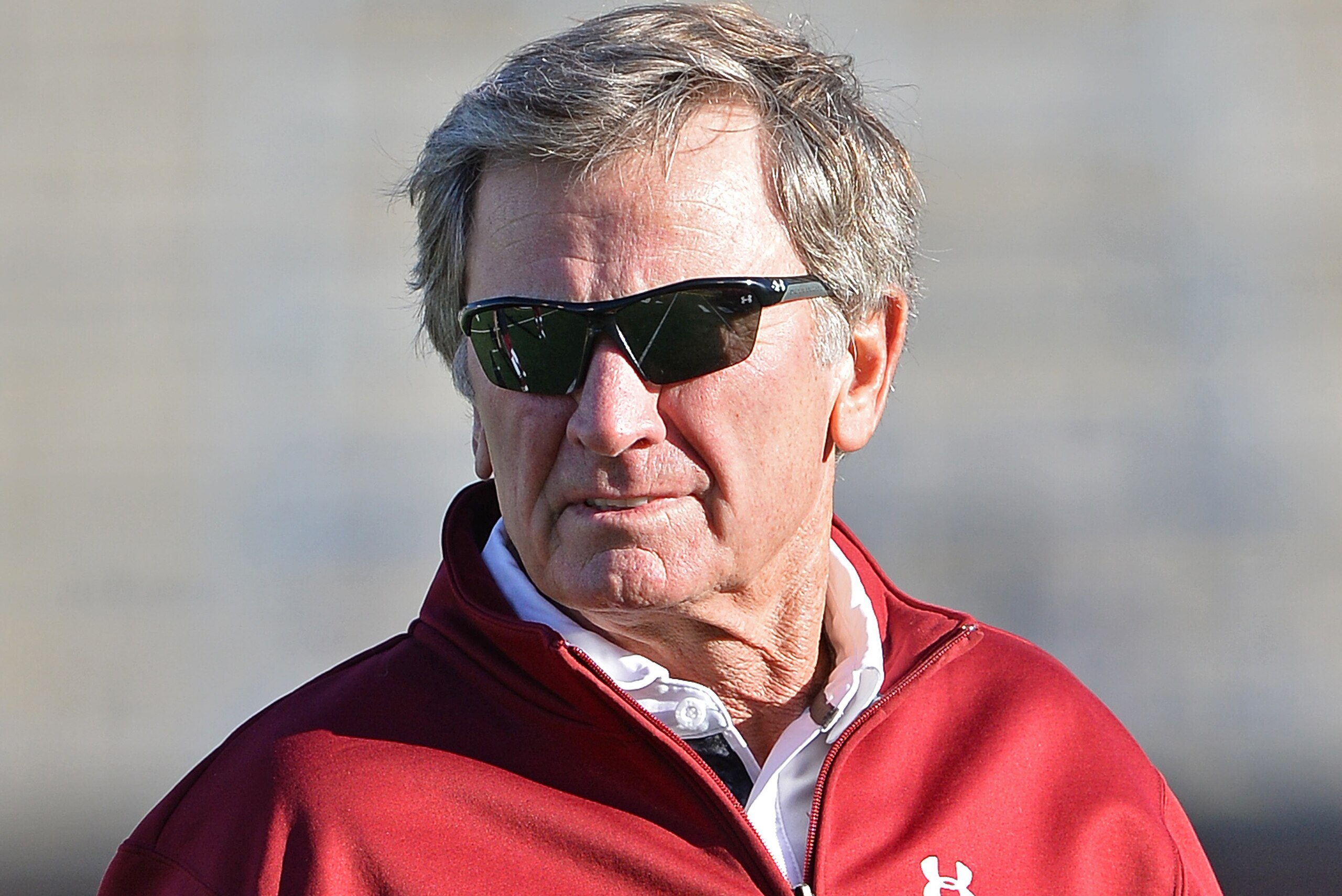 COLUMBIA, MO - OCTOBER 26:  Head coach Steve Spurrier of the South Carolina Gamecocks watches his team during pre-game warm up before a game against the Missouri Tigers October 26, 2013 at Faurot Field/Memorial Stadium in Columbia, Missouri.  (Photo by Pe