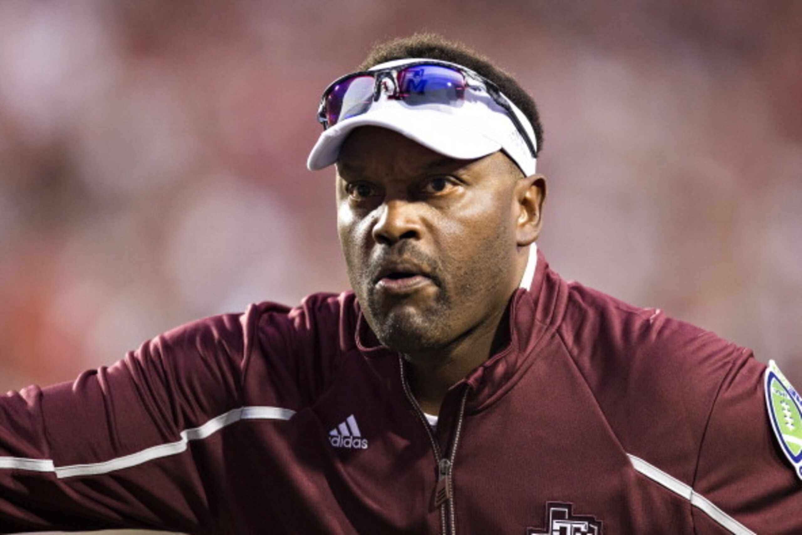 FAYETTEVILLE, AR - SEPTEMBER 28:  Head Coach Kevin Sumlin of the Texas A&M Aggies on the sidelines during a game against the Arkansas Razorbacks at Razorback Stadium on September 28, 2013 in Fayetteville, Arkansas.  The Aggies defeated the Razorbacks 45-3