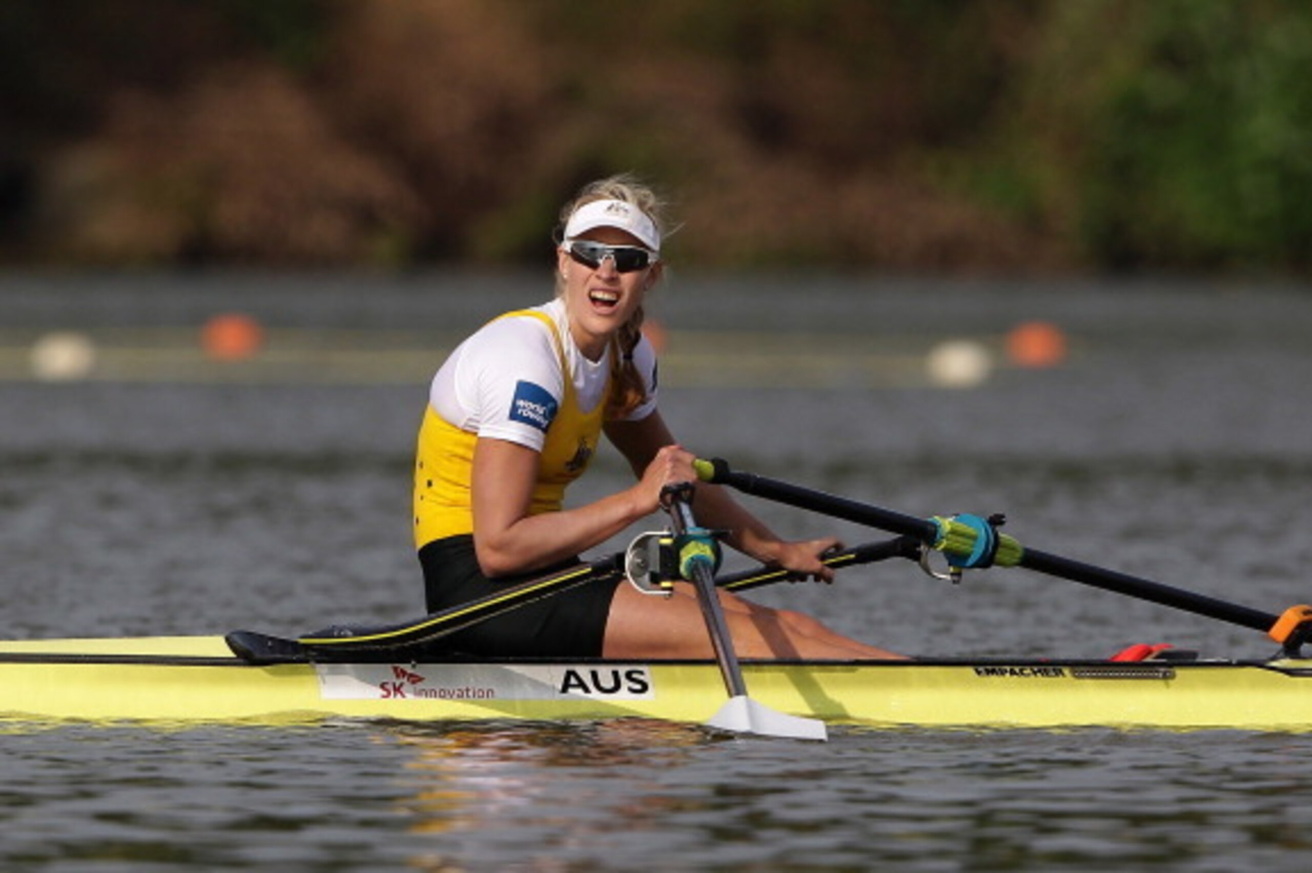 CHUNGJU, SOUTH KOREA - SEPTEMBER 01: Kim Crow of Australia reacts after winning the Women's Single Sculls final during day eight of the 2013 World Rowing Championships on September 1, 2013 in Chungju, South Korea. (Photo by Chung Sung-Jun/Getty Images) CHUNGJU, SOUTH KOREA - SEPTEMBER 01: Kim Crow of Australia reacts after winning the Women's Single Sculls final during day eight of the 2013 World Rowing Championships on September 1, 2013 in Chungju, South Korea. (Photo by Chung Sung-Jun/Getty Images)