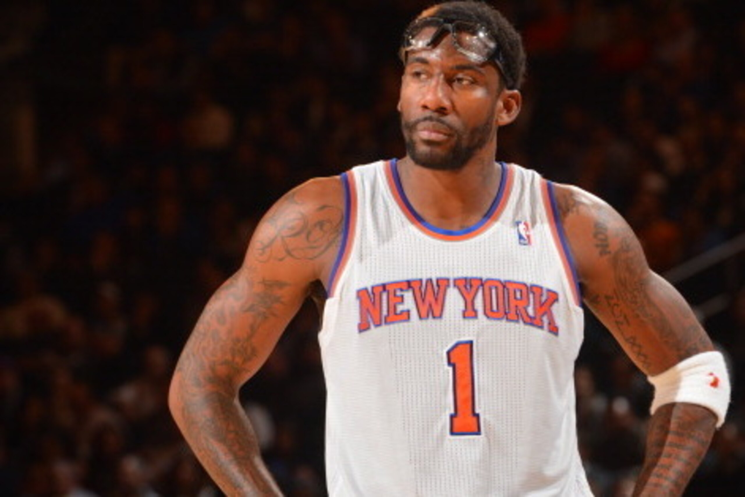 NEW YORK, NY - NOVEMBER 5: Amar'e Stoudemire #1 of the New York Knicks looks on against the Charlotte Bobcats during the game on November 5, 2013 at Madison Square Garden in New York City, New York. NOTE TO USER: User expressly acknowledges and agrees tha NEW YORK, NY - NOVEMBER 5: Amar'e Stoudemire #1 of the New York Knicks looks on against the Charlotte Bobcats during the game on November 5, 2013 at Madison Square Garden in New York City, New York. NOTE TO USER: User expressly acknowledges and agrees tha