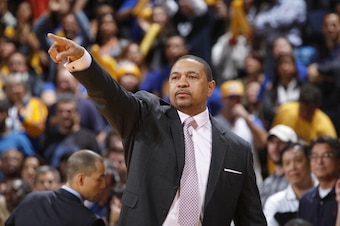 OAKLAND, CA - MARCH 9: Head coach Mark Jackson of the Golden State Warriors calls a play while facing the Phoenix Suns on March 9, 2014 at Oracle Arena in Oakland, California. NOTE TO USER: User expressly acknowledges and agrees that, by downloading and o