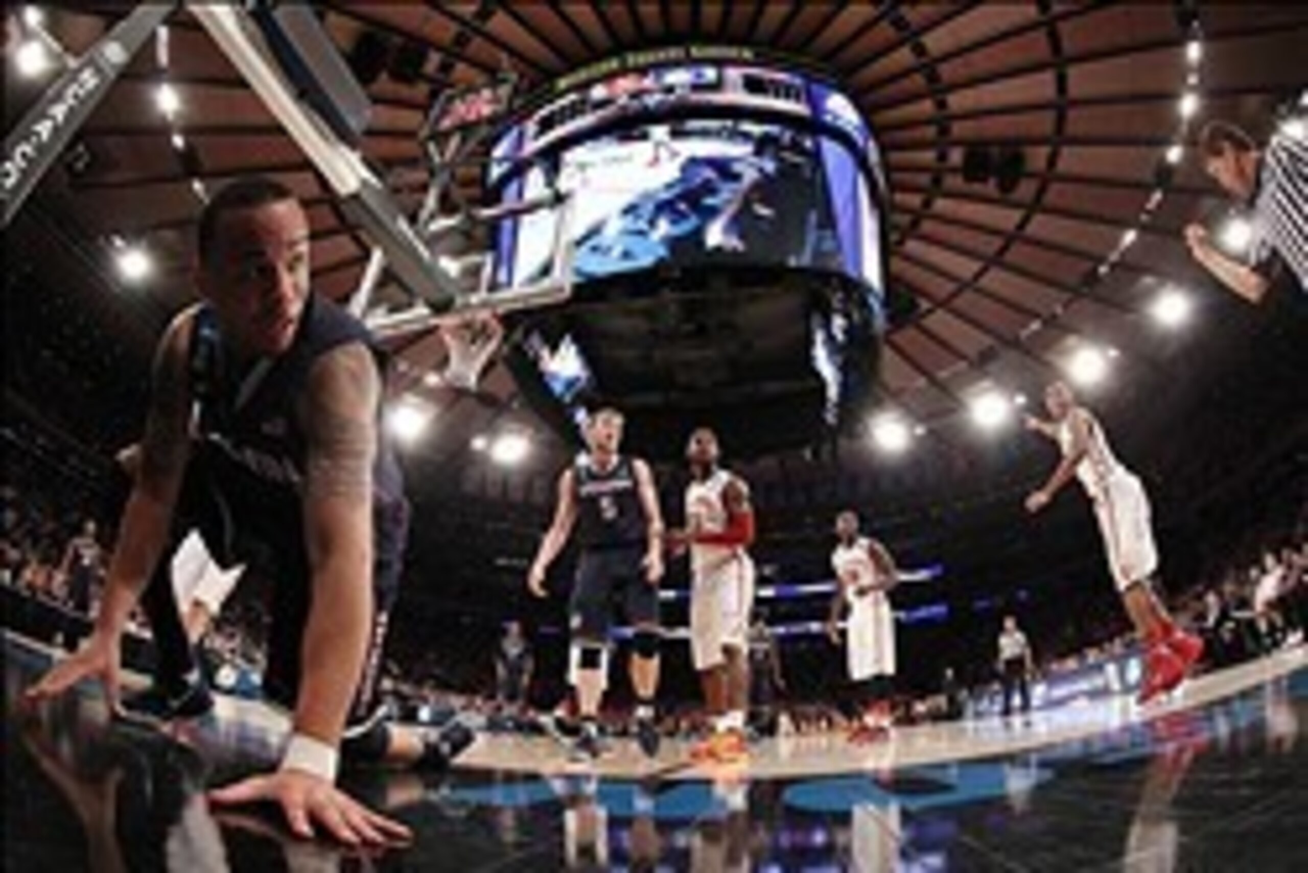 Mar 28, 2014; New York, NY, USA; Connecticut Huskies guard Shabazz Napier (13) falls out of bounds after a play during the second half against the Iowa State Cyclones in the semifinals of the east regional of the 2014 NCAA Mens Basketball Championship tou