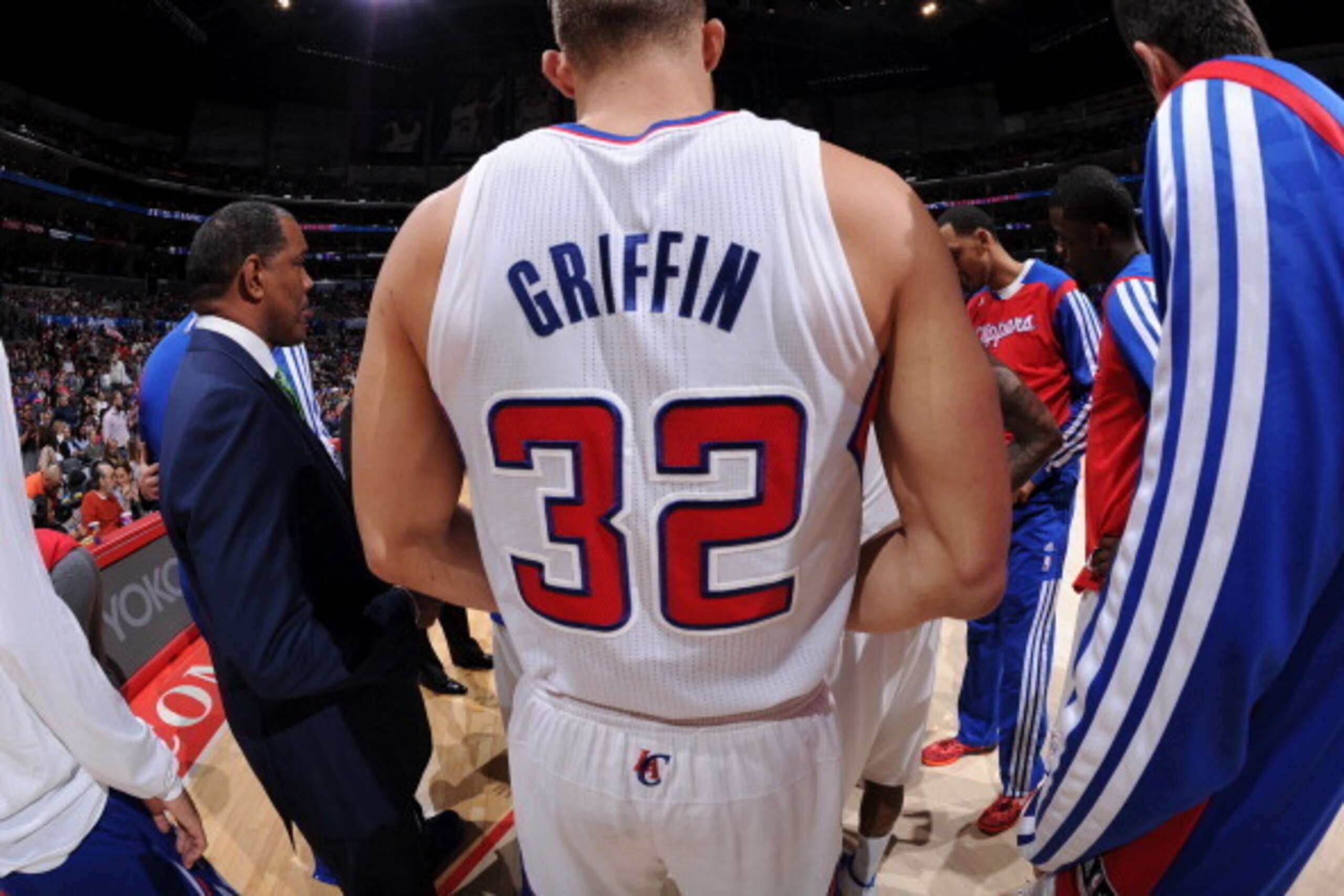 LOS ANGELES, CA - MARCH 22: Blake Griffin #32 of the Los Angeles Clippers during a game against the Detroit Pistons at STAPLES Center on March 22, 2014 in Los Angeles, California. NOTE TO USER: User expressly acknowledges and agrees that, by downloading a