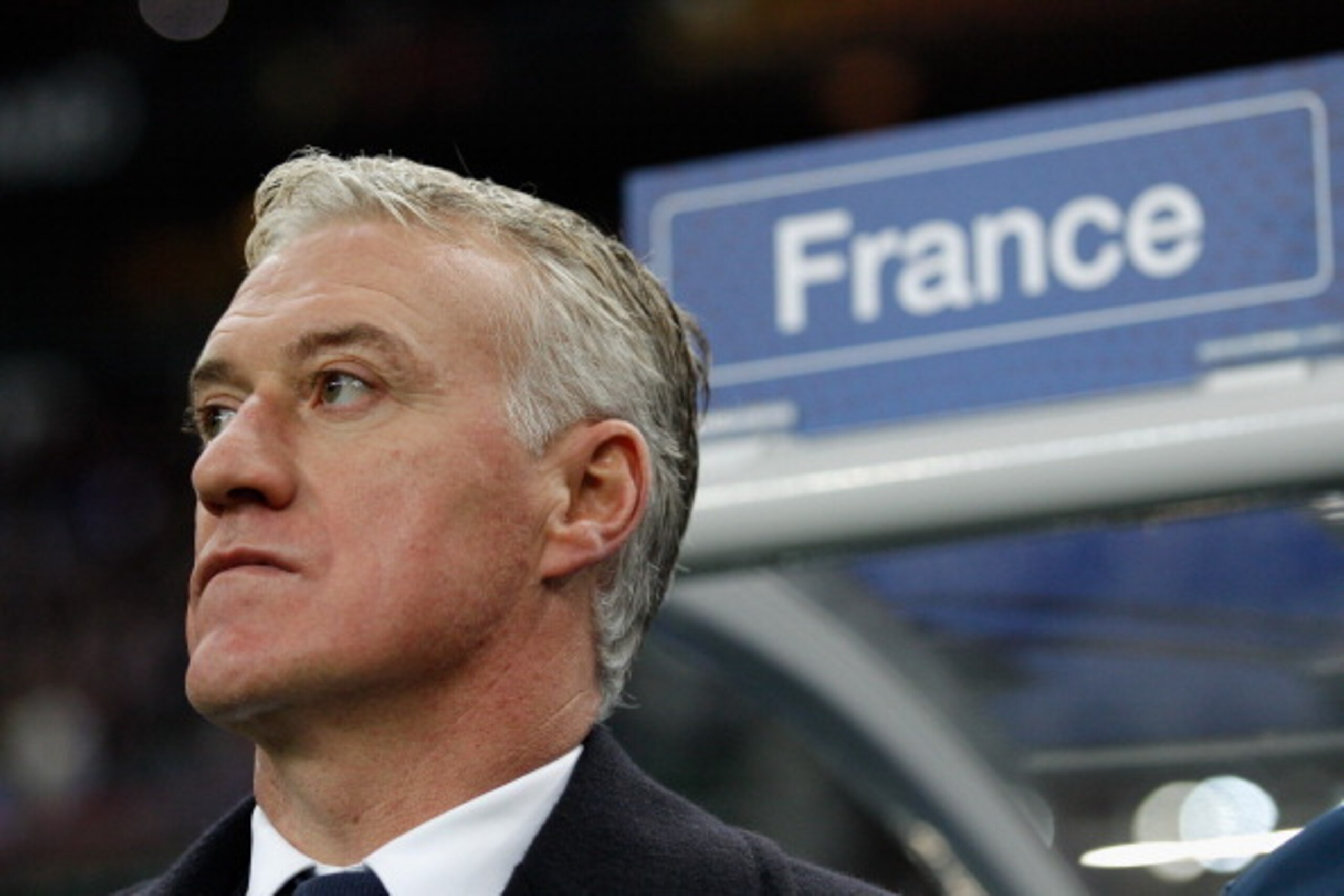 PARIS, FRANCE - NOVEMBER 19:  France manager Didier Deschamps looks on prior to the FIFA 2014 World Cup Qualifier 2nd Leg Playoff between France and Ukraine at the Stade de France on November 19, 2013 in Paris, France.  (Photo by Harry Engels/Getty Images