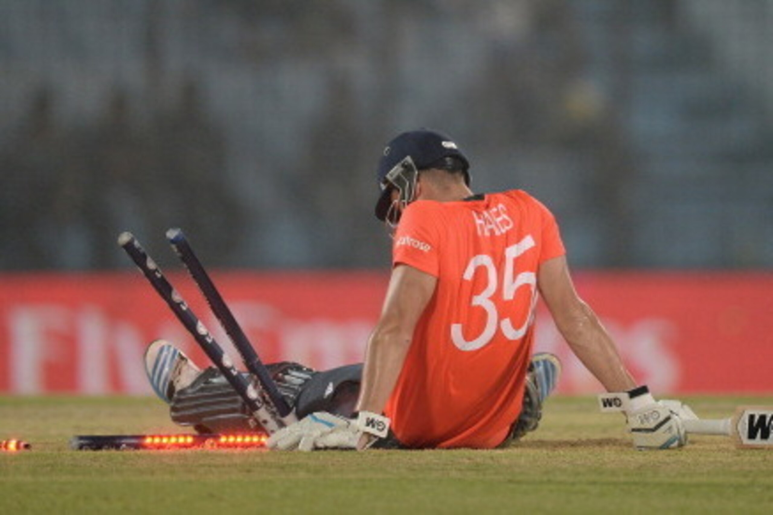 CHITTAGONG, BANGLADESH - MARCH 29: Alex Hales of England falls into the stumps during the ICC World Twenty20 Bangladesh 2014 Group 1 match between England and South Africa at Zahur Ahmed Chowdhury Stadium on March 29, 2014 in Chittagong, Bangladesh. (Ph CHITTAGONG, BANGLADESH - MARCH 29: Alex Hales of England falls into the stumps during the ICC World Twenty20 Bangladesh 2014 Group 1 match between England and South Africa at Zahur Ahmed Chowdhury Stadium on March 29, 2014 in Chittagong, Bangladesh. (Ph