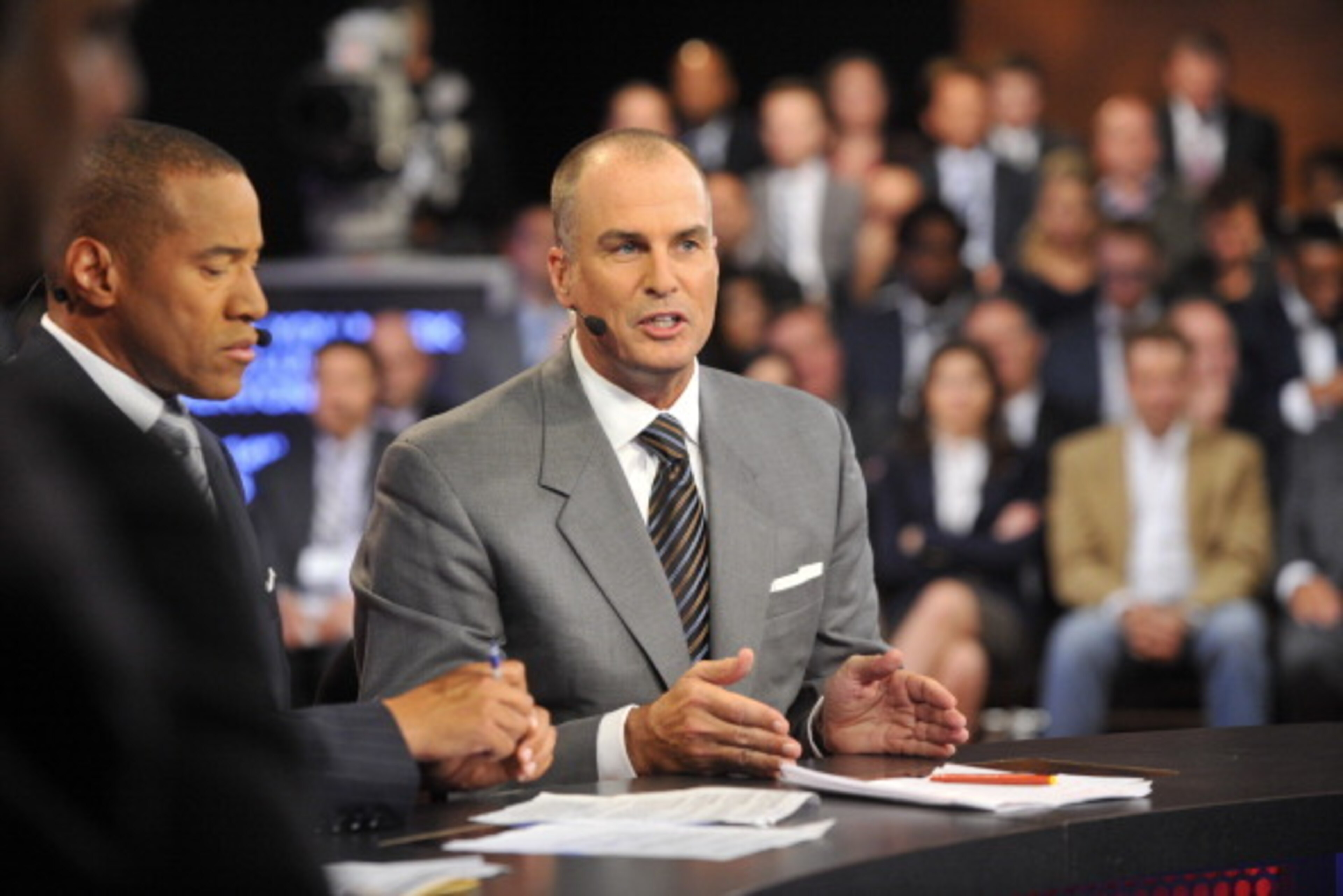 NEW YORK, NY - MAY 30:  ESPN Analysts Jay Bilas during the 2012 NBA Draft Lottery on May 30, 2012 at ABC News 'Good Morning America' Times Square Studios in New York City. NOTE TO USER: User expressly acknowledges and agrees that, by downloading and/or us