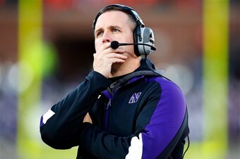Northwestern coach Pat Fitzgerald has his team in the mix.
