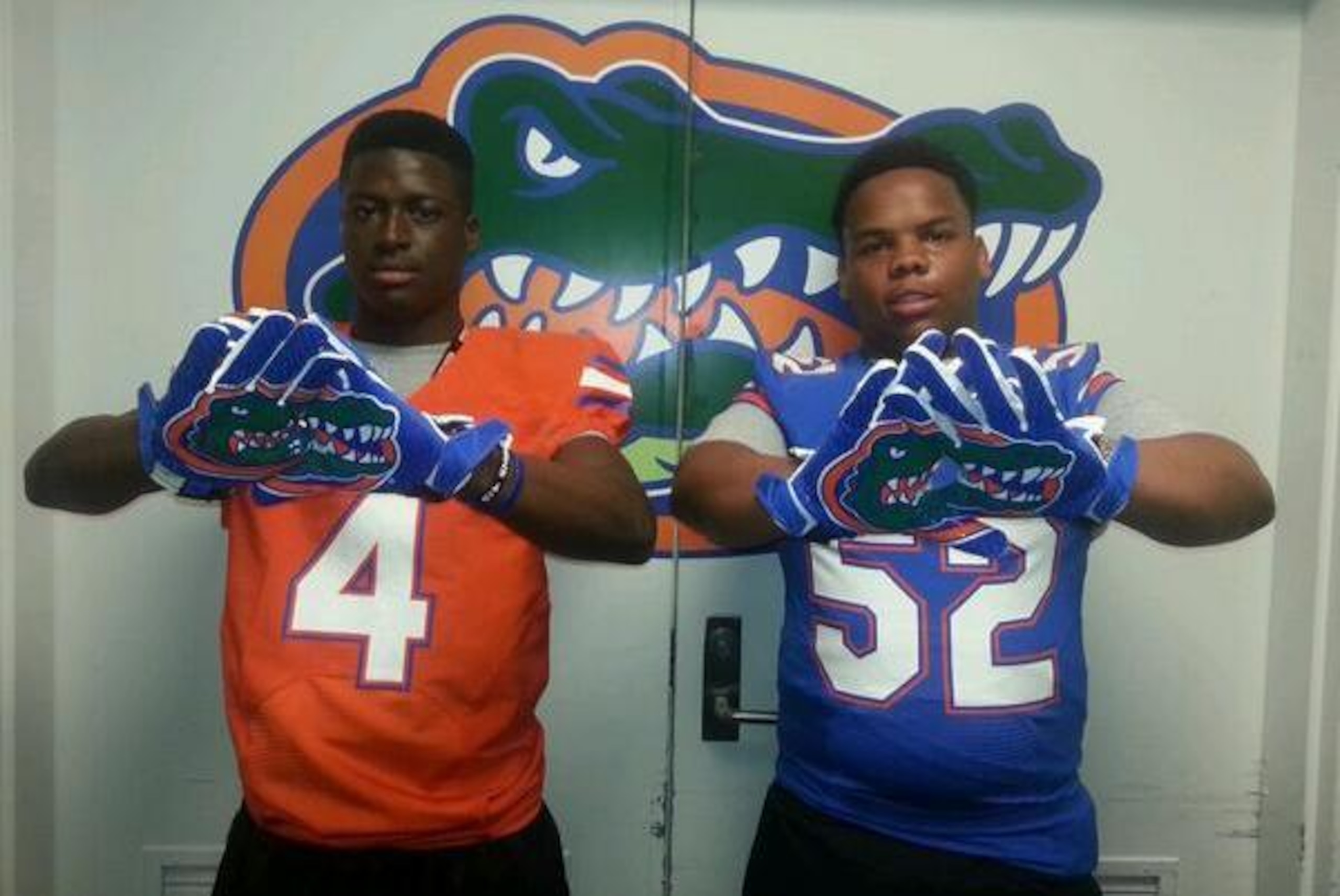 Dillon, left, during his recent trip to Florida.