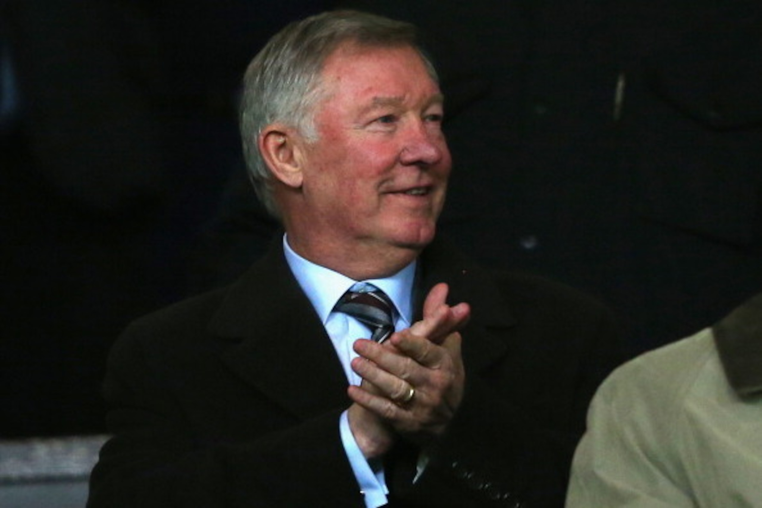 MANCHESTER, ENGLAND - MARCH 25:  Former Manchester United Manager Sir Alex Ferguson applauds prior to the Barclays Premier League match between Manchester United and Manchester City at Old Trafford on March 25, 2014 in Manchester, England.  (Photo by Alex