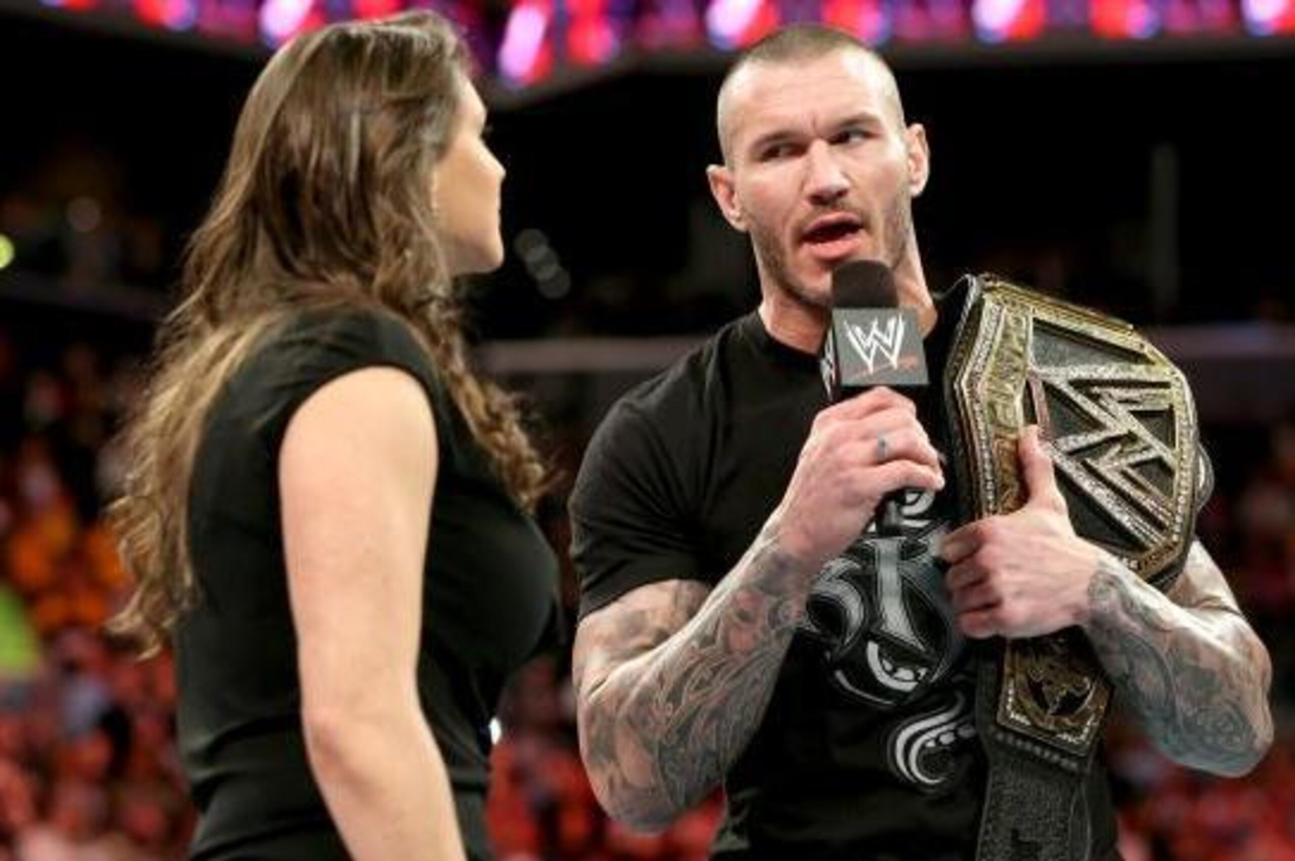 Orton tries to reason with Stephanie.