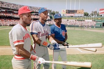 Eric Davis, Darryl Strawberry and Andre Dawson in 1987.