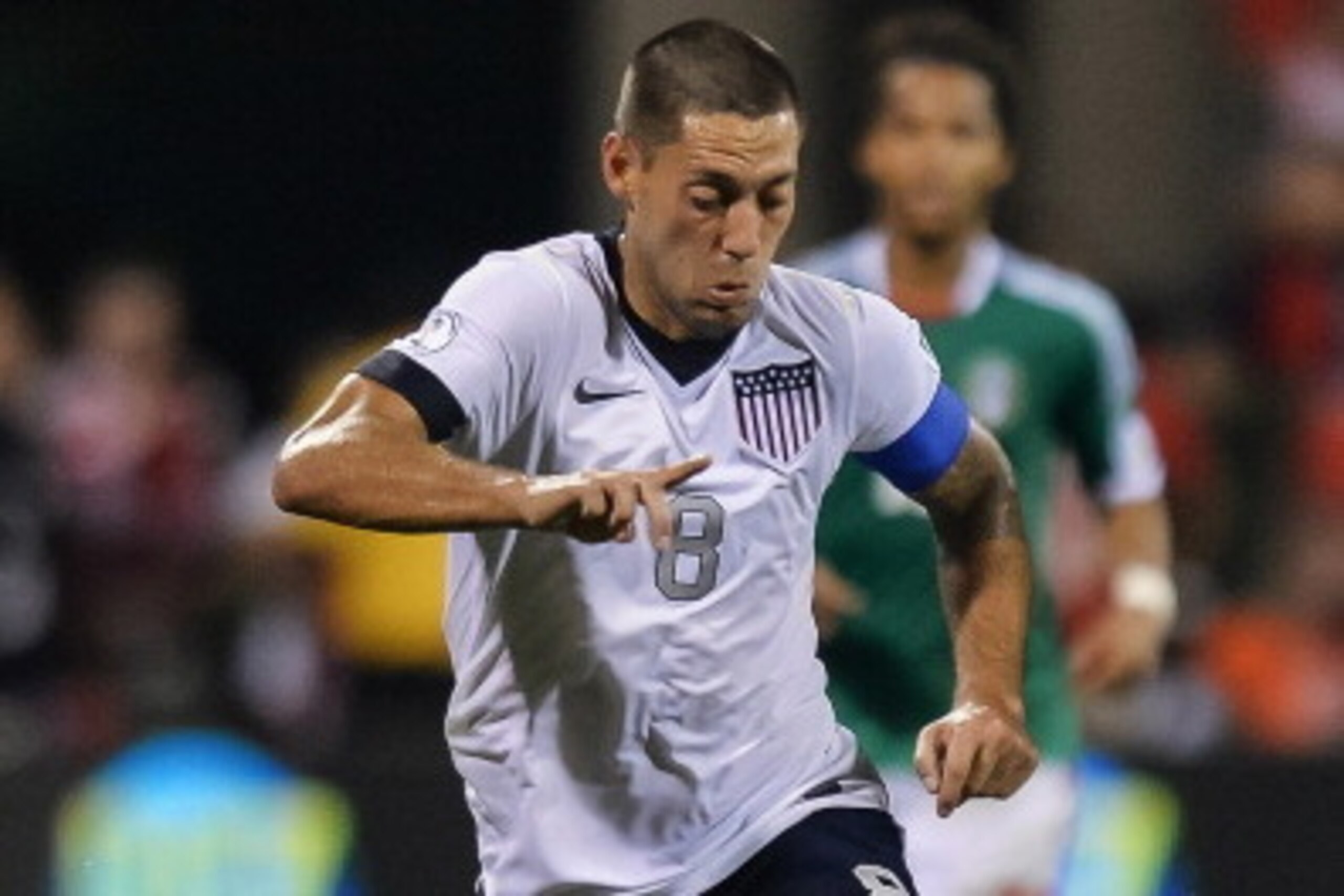 COLUMBUS, OH - SEPTEMBER 10: Clint Dempsey #8 of the United States Men's National Team in action against Mexico at Columbus Crew Stadium on September 10, 2013 in Columbus, Ohio. (Photo by Jamie Sabau/Getty Images)