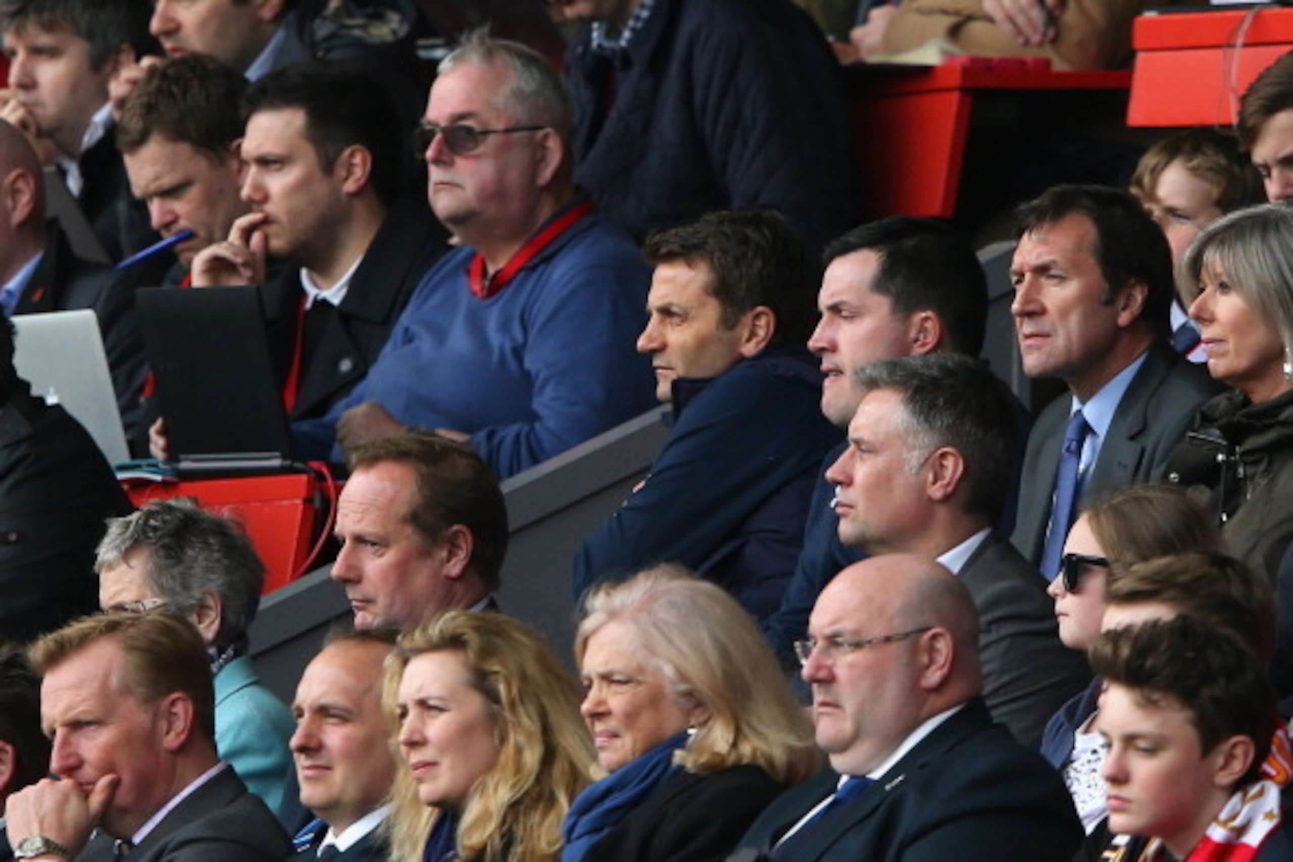 LIVERPOOL, ENGLAND - MARCH 30:  Tottenham Hotspur Manager Tim Sherwood watches from the stands during the Barclays Premier League match between Liverpool and Tottenham Hotspur at Anfield on March 30, 2014 in Liverpool, England.  (Photo by Alex Livesey/Get